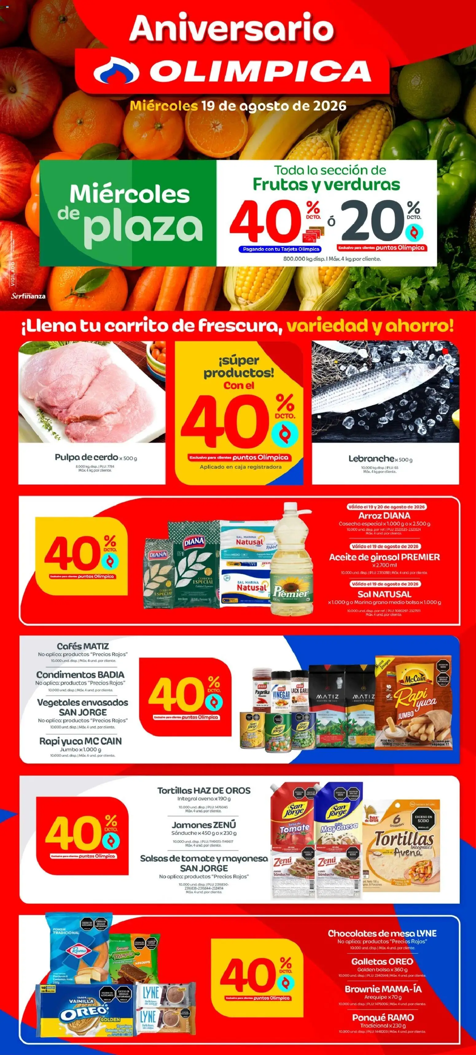Olímpica revista - valida desde el 19/08/2026 | Página: 1 | Productos: Galletas, Salsas, Bolsa, Oreo