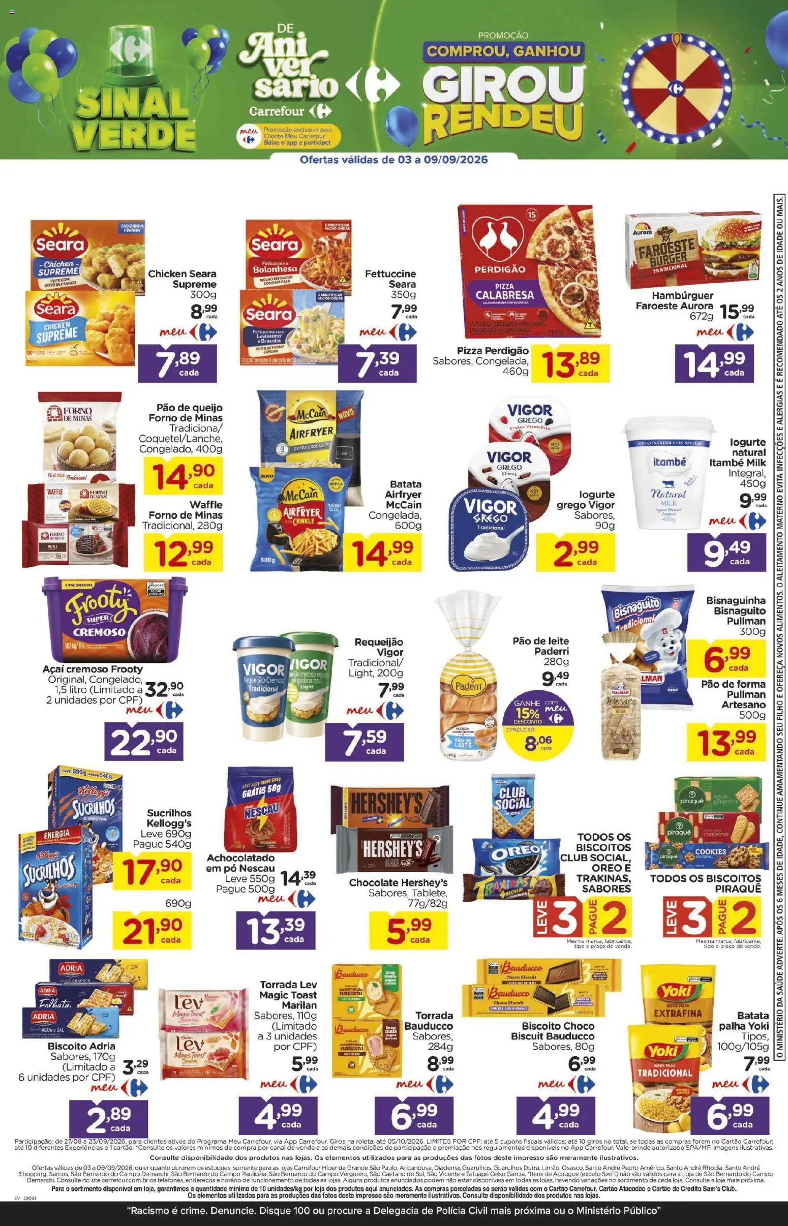 Carrefour Folheto - válido de 03/09/2026 | Página: 5 | Produtos: Forno, Pizza, Sal, Pão de queijo