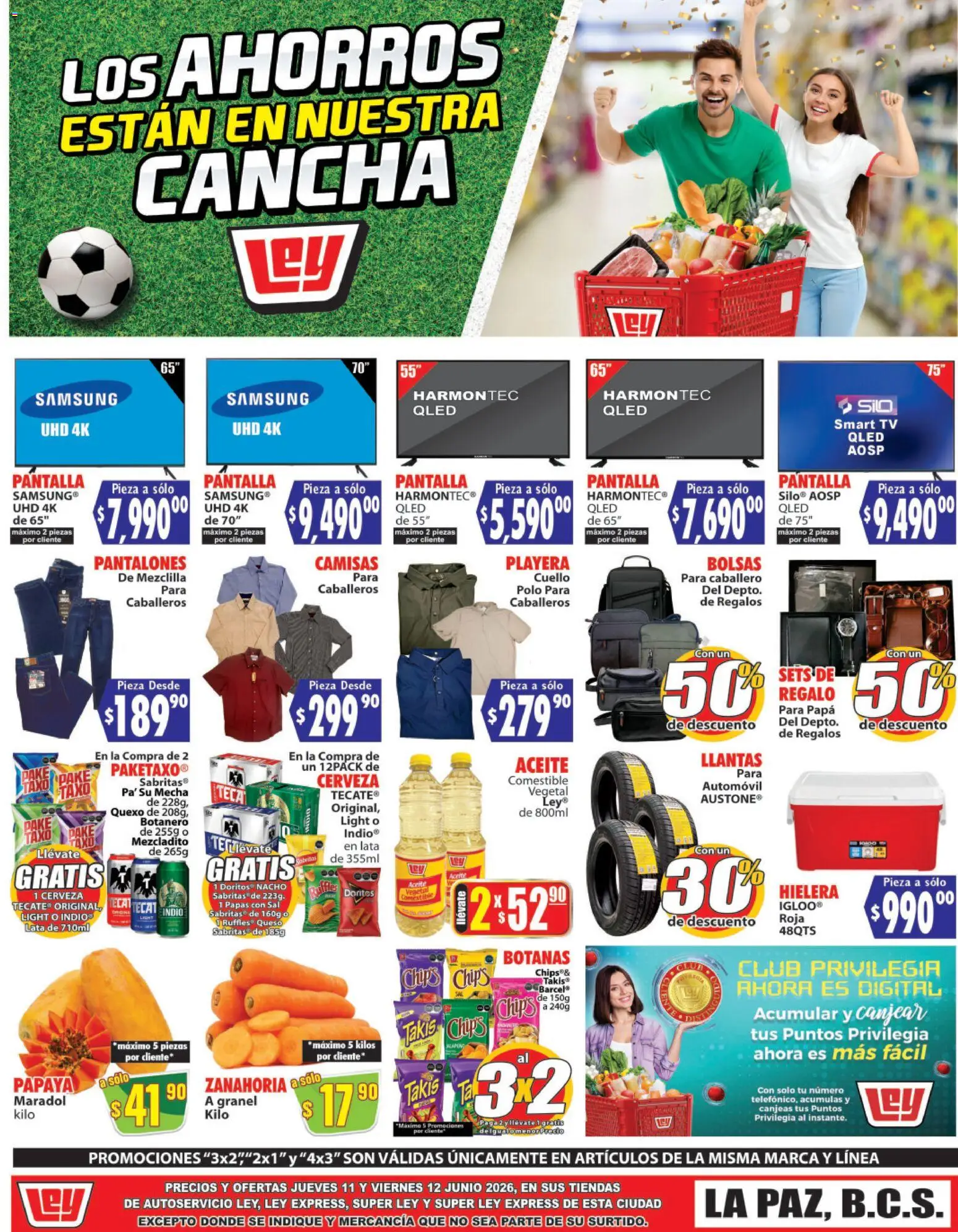 Nuevas ofertas de Casa Ley válidas en toda la República Mexicana desde el 11/06/2026. ¡Encuentra las mejores ofertas en Casa Ley folleto Autoservicio La Paz, BCS! | Página: 1 | Productos: Papa, Sal, Cerveza, Playera