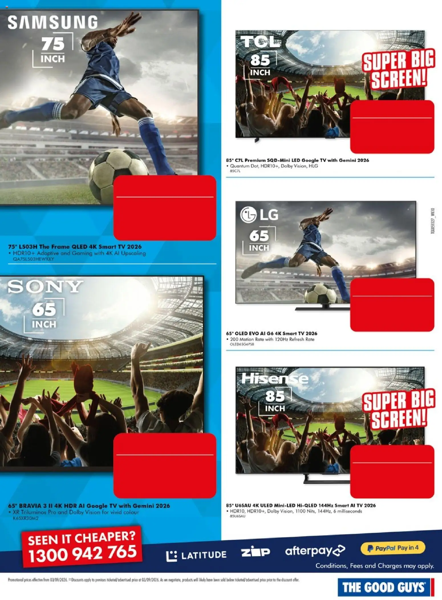 The Good Guys catalogue - valid from 03/09/2026 | Page: 3 | Products: Tv, Smart tv, Screen