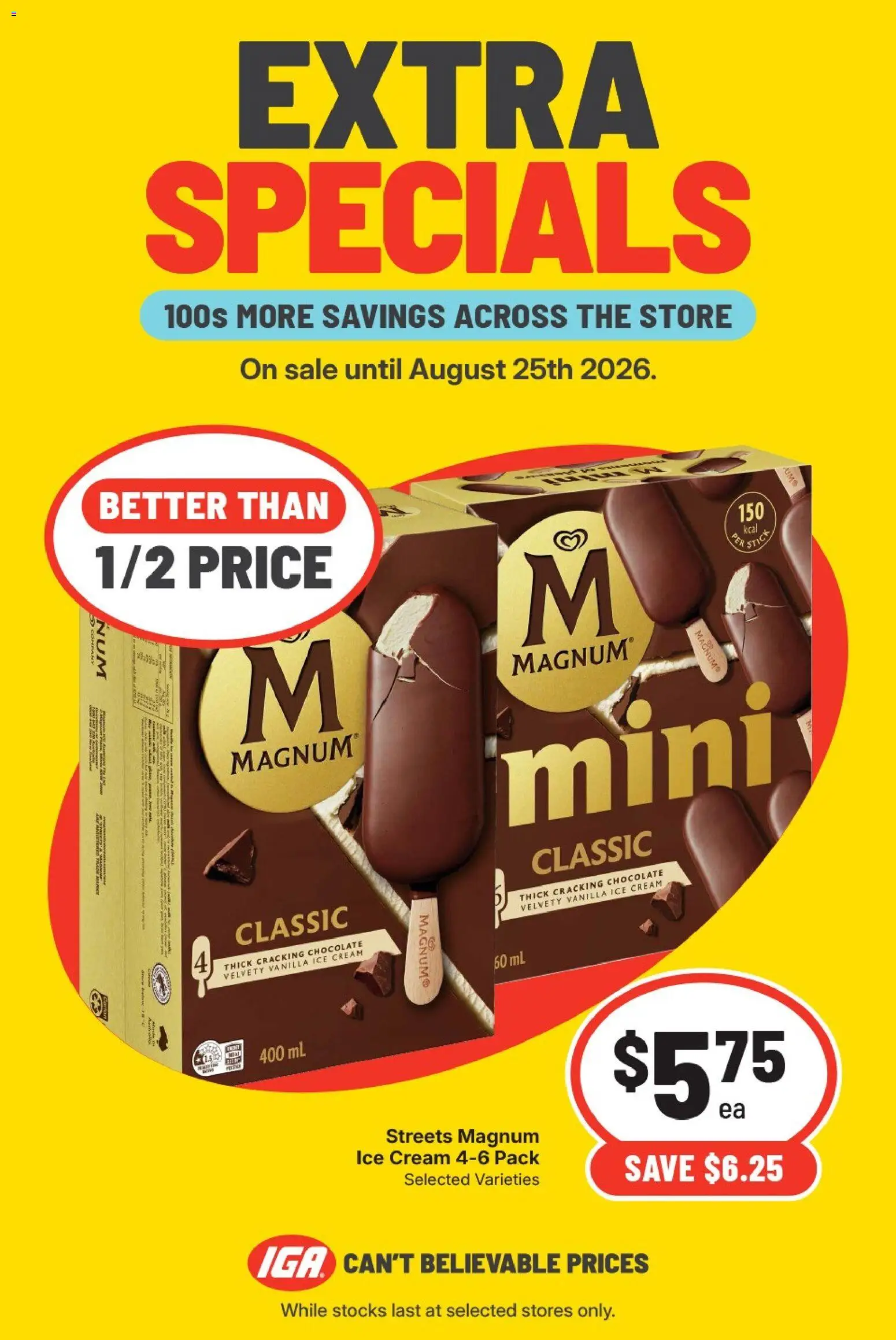 IGA catalogue - valid from 25/08/2026 | Page: 3 | Products: Ice, Vanilla, Magnum ice cream, Magnum