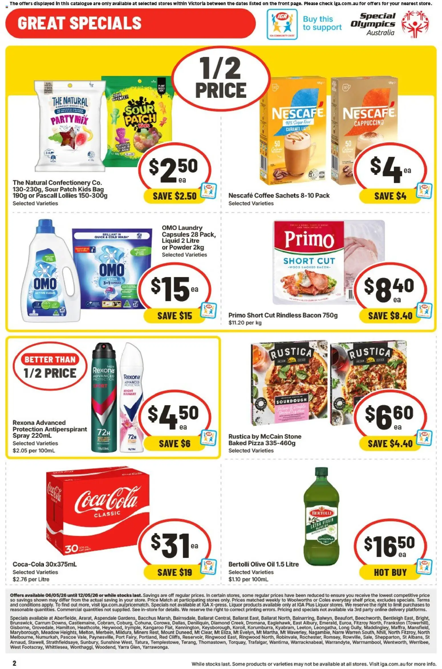 IGA catalogue - valid from 06.05.2026 | Page: 3 | Products: Powder, Oil, Lollies, Olive oil