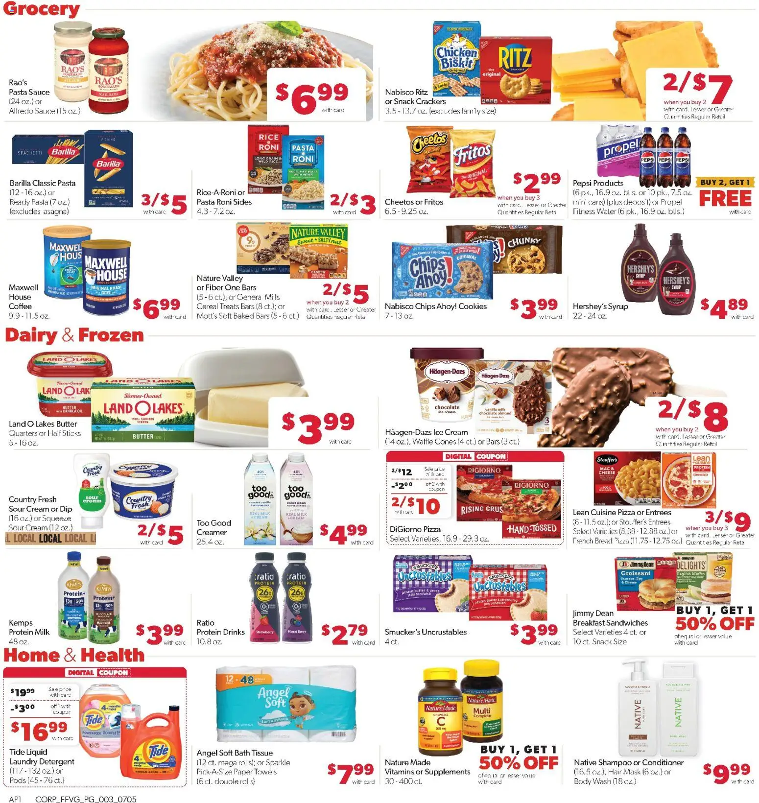 Family Fare Weekly Ad - MI - valid from 07/05/2026 | Page: 3 | Products: Butter, Bread, Coffee, Ice cream