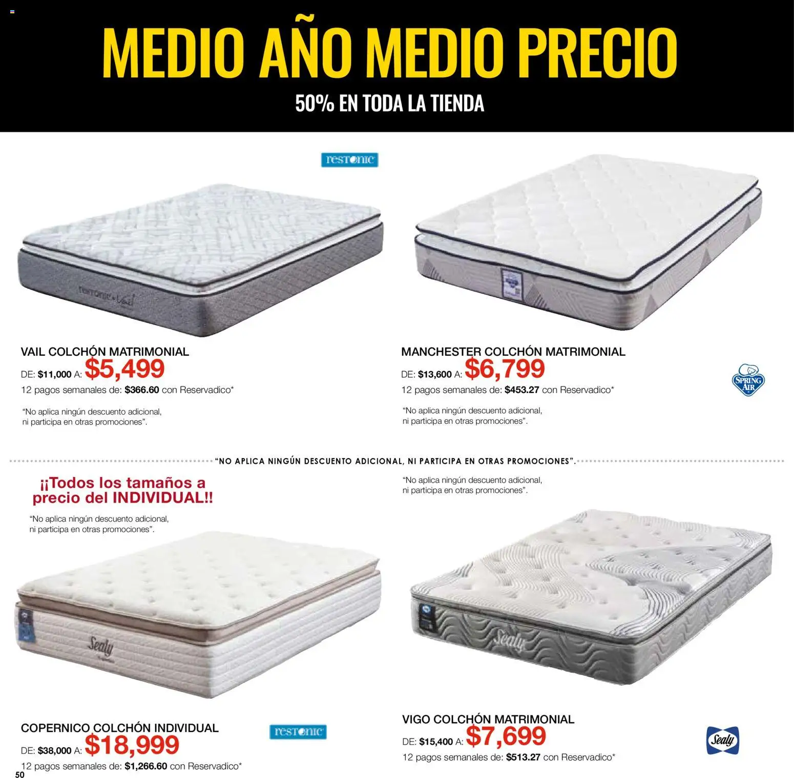 Nuevas ofertas de Muebles Dico válidas en toda la República Mexicana desde el 07.05.2026. ¡Encuentra las mejores ofertas en Muebles Dico catálogo Medio año, medio precio! | Página: 50