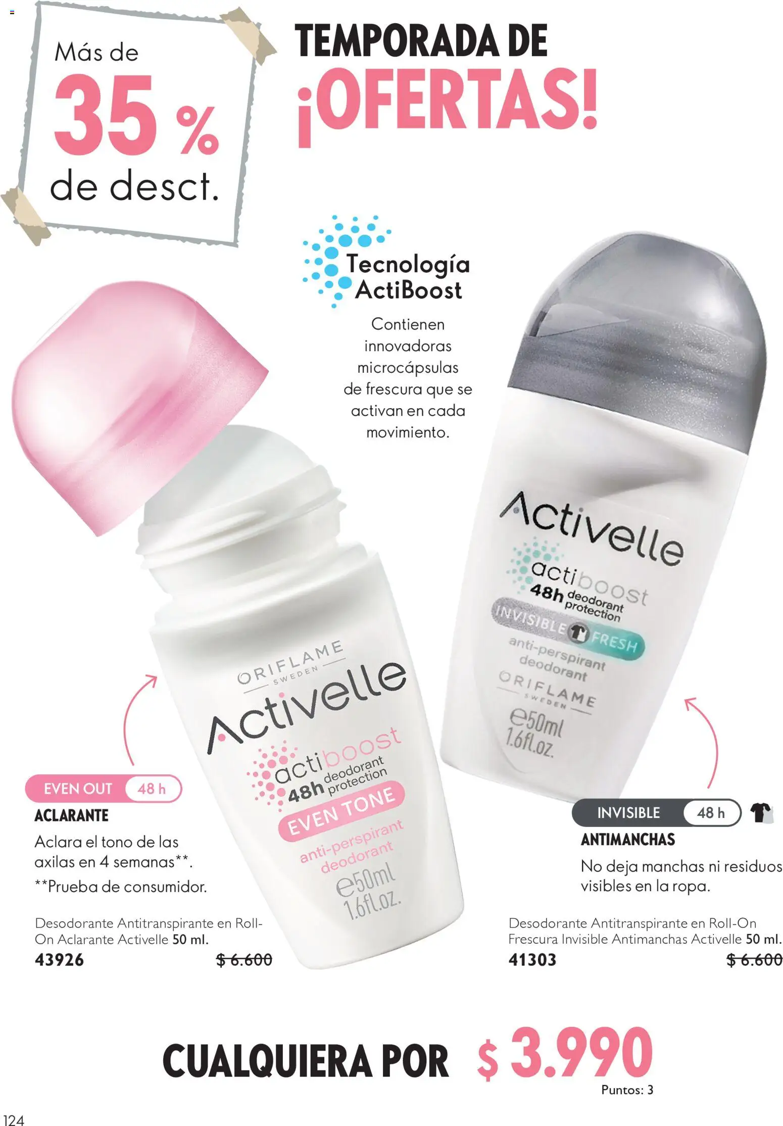Oriflame Ofertas │ válido desde el 10.07.2026 | Página: 124 | Productos: Desodorante, Antitranspirante