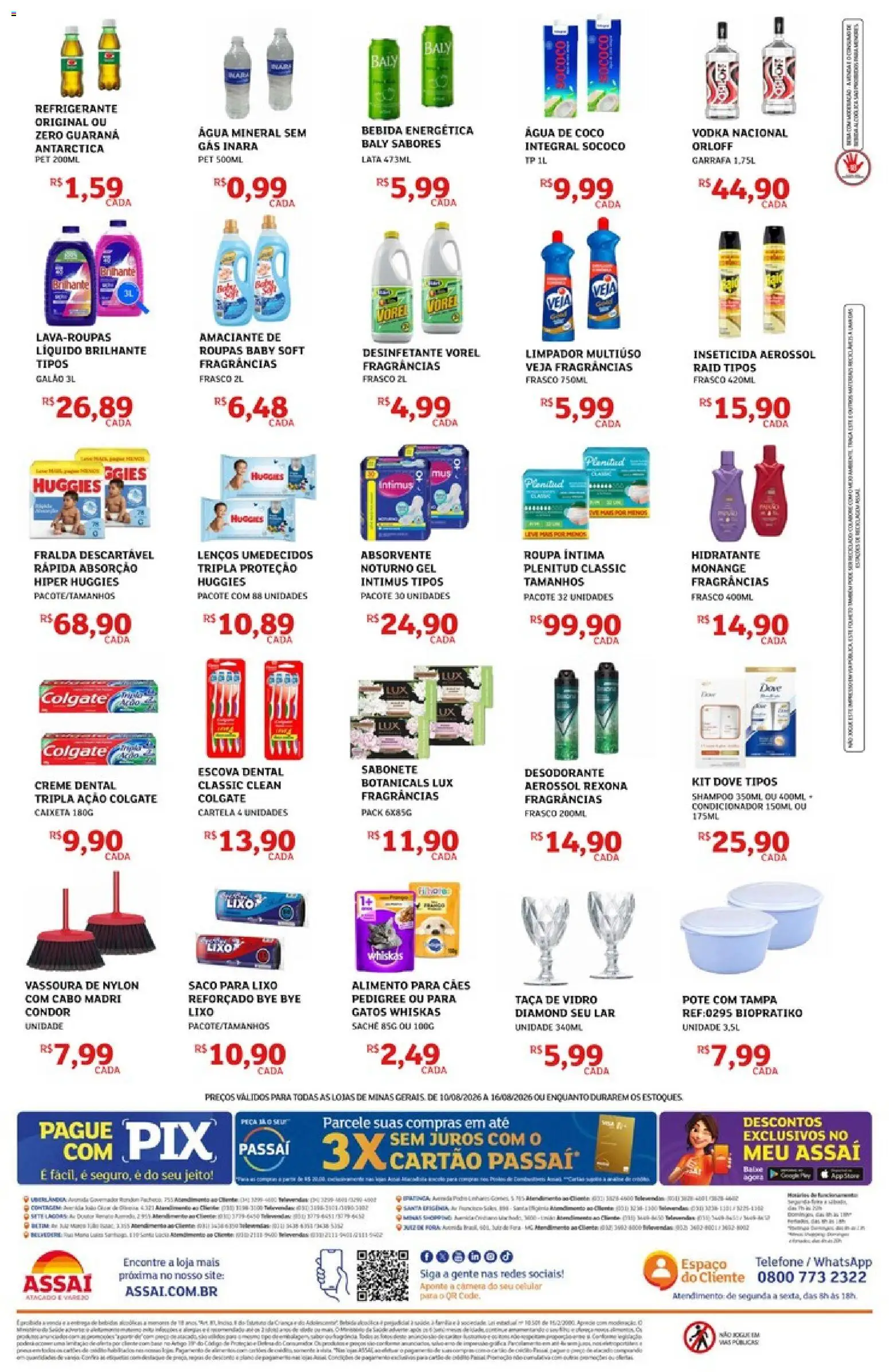 Assaí Atacadista Folheto - válido de 10/08/2026 | Página: 4 | Produtos: Escova, Água mineral, Desinfetante, Inseticida
