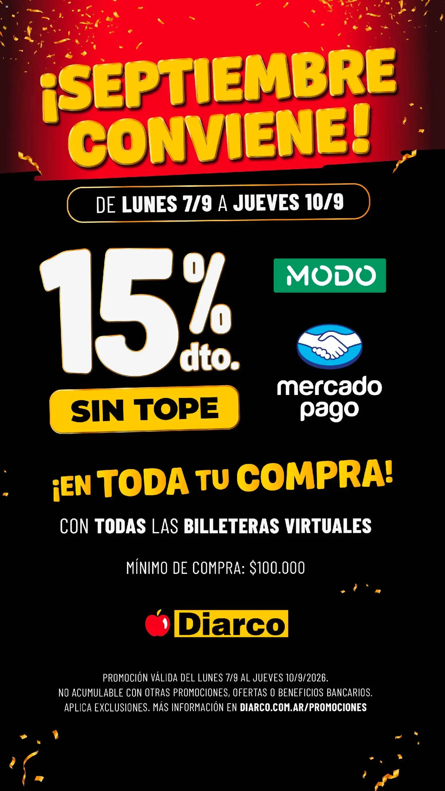 Diarco - Billeteras Virtuales │ válido desde el 07/09/2026 | Página: 1