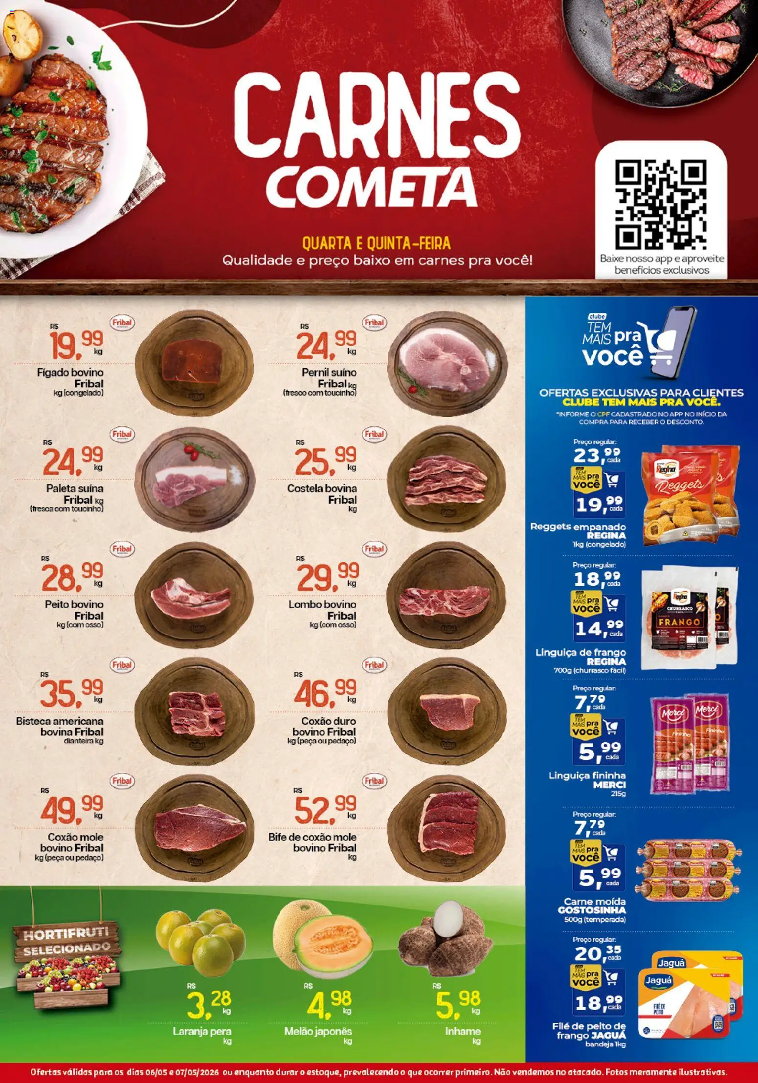 Cometa Supermercados Folheto - válido de 06.05.2026 | Página: 1 | Produtos: Lombo, Carne, Frango, Carne moída