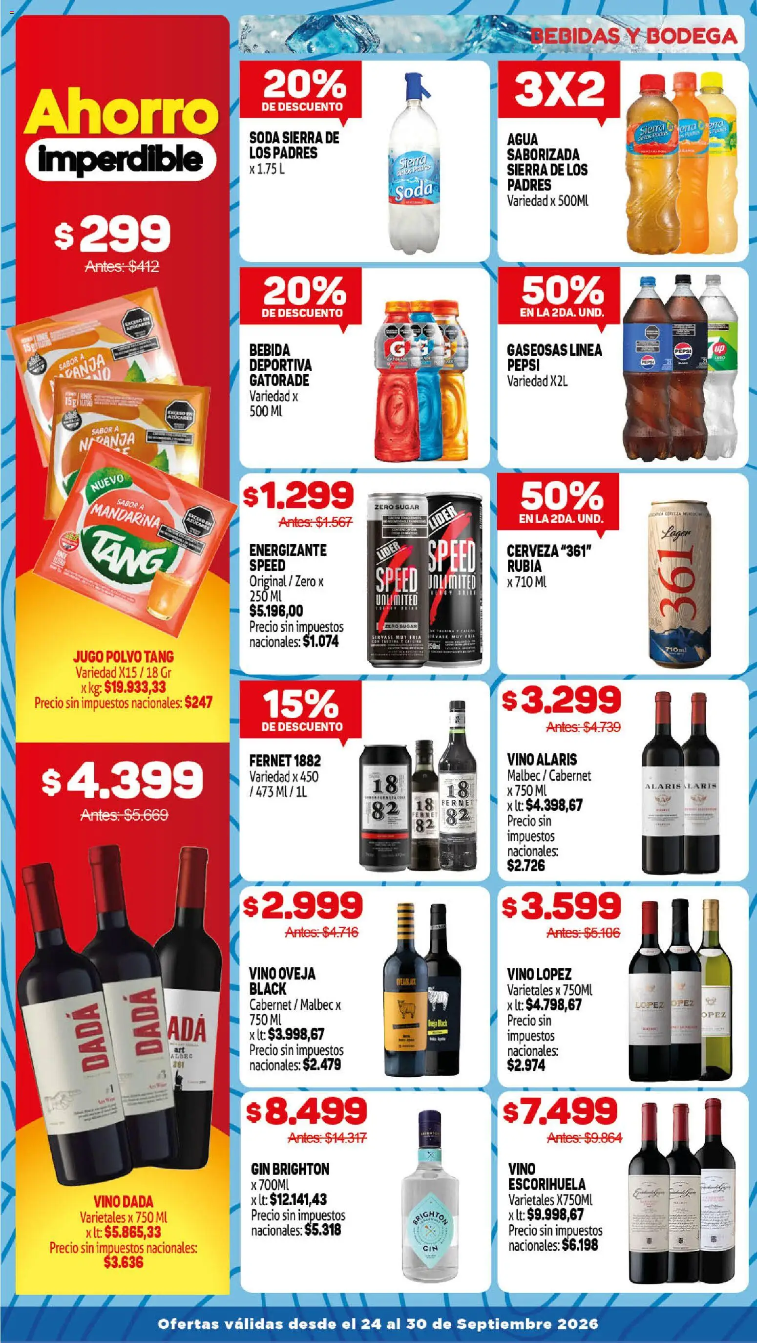 Makro Ofertas │ válido desde el 24/09/2026 | Página: 12 | Productos: Bebidas, Soda, Agua, Jugo