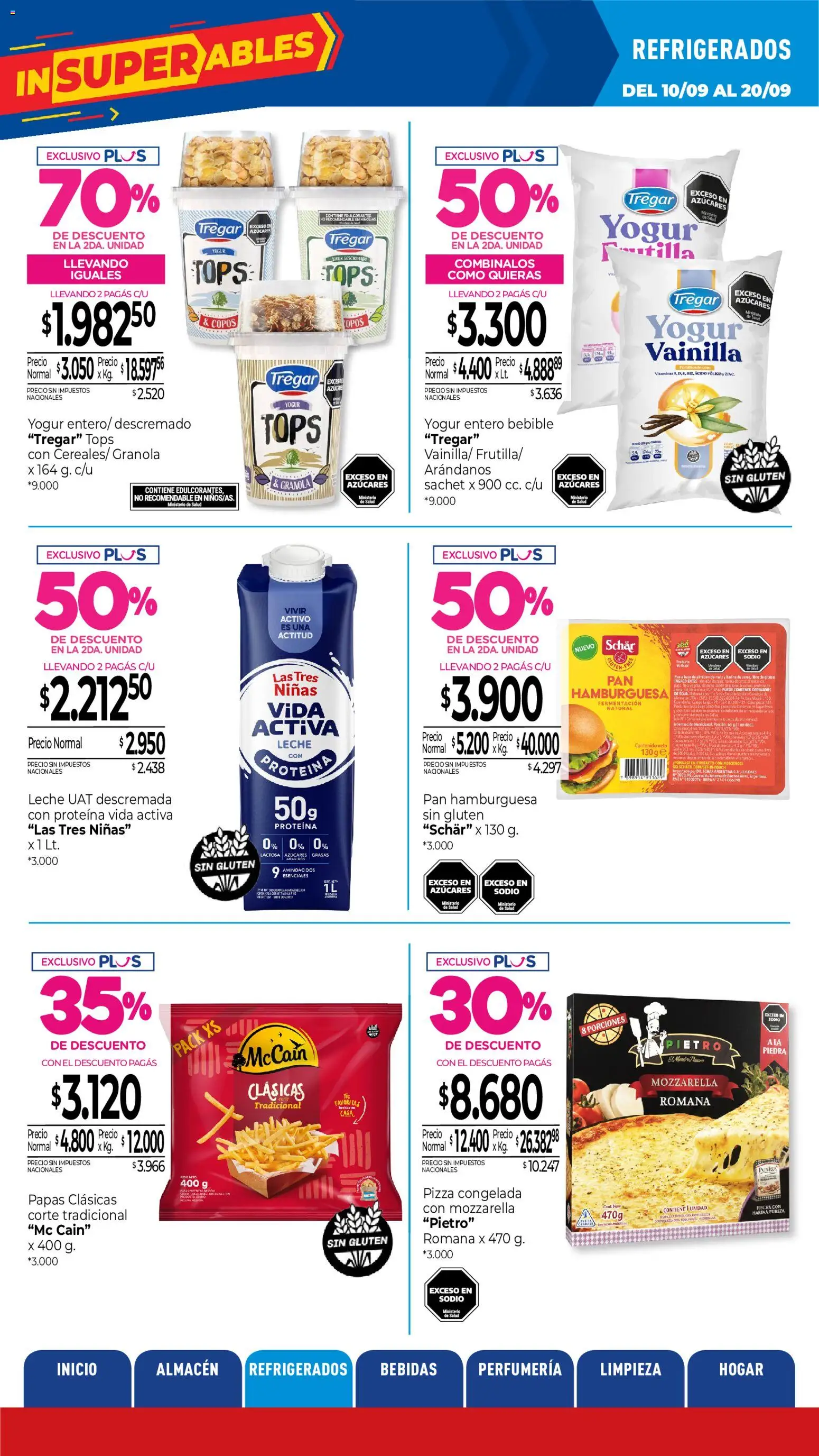 La Anonima catálogo │ válido desde el 10/09/2026 | Página: 13 | Productos: Pizza congelada, Arándanos, Yogur, Pizza