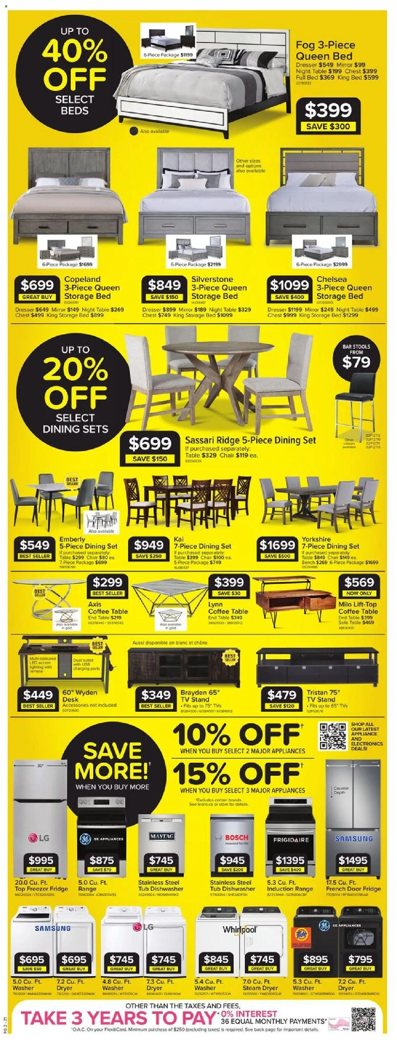 Leon's flyer valid from 11.06.2026 | Page: 2 | Products: Tv, Dishwasher, Table, Mirror
