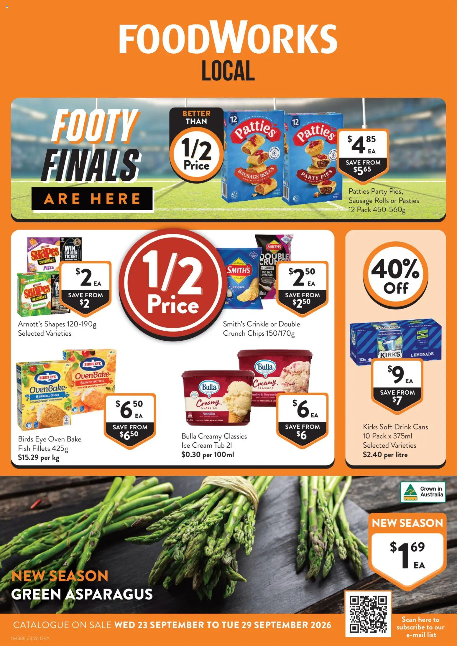 Foodworks catalogue - valid from 16/09/2026 | Page: 1 | Products: Cream, Ice cream, Asparagus, Vanilla