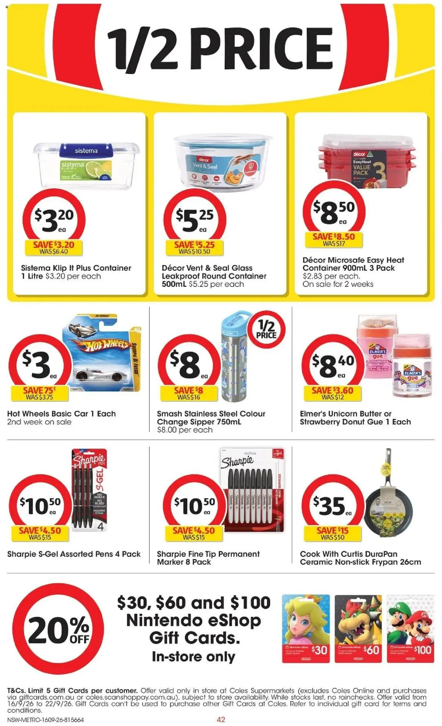 Coles catalogue - valid from 16/09/2026 | Page: 42 | Products: Decor, Food, Glue, Donut