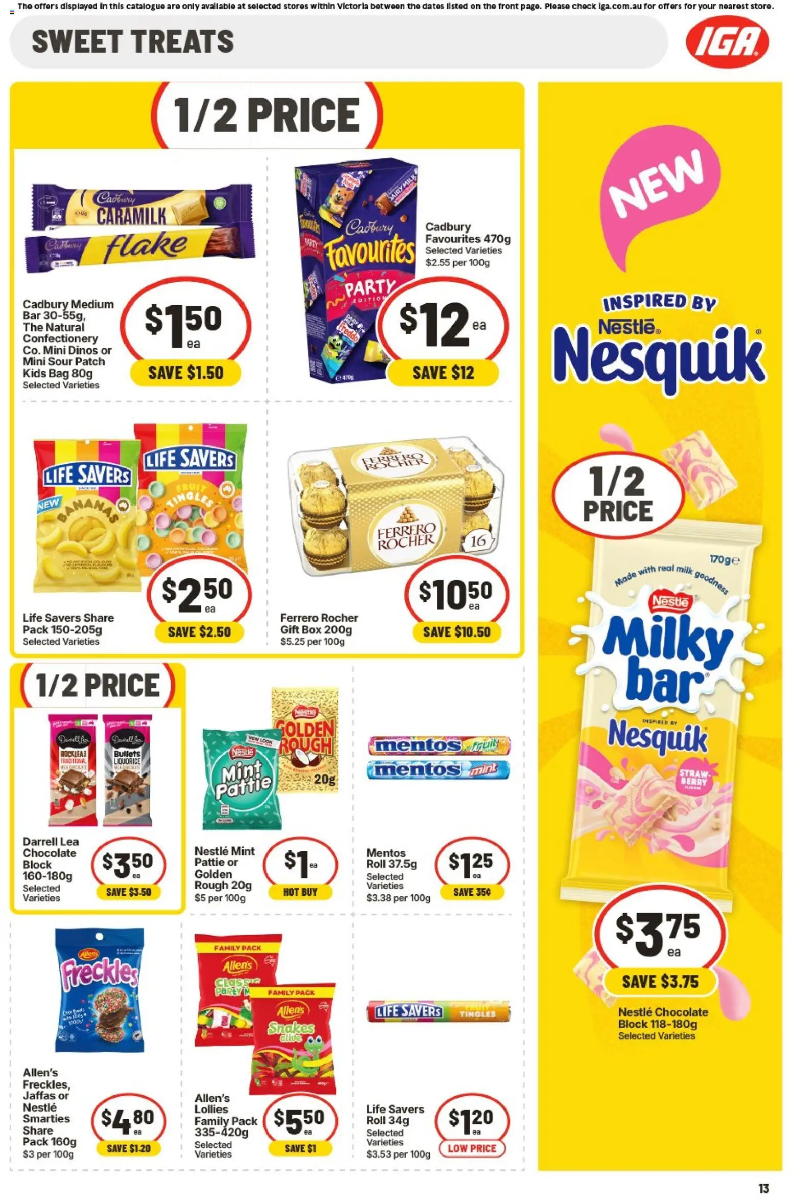 IGA catalogue - valid from 01/07/2026 | Page: 13 | Products: Box, Dairy, Chocolate, Bag