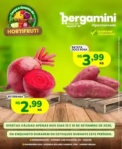 Supermercado Bergamini ofertas Hortifruti - Pré-Visualização do folheto da loja Supermercado Bergamini, válido de 15/09/2026
