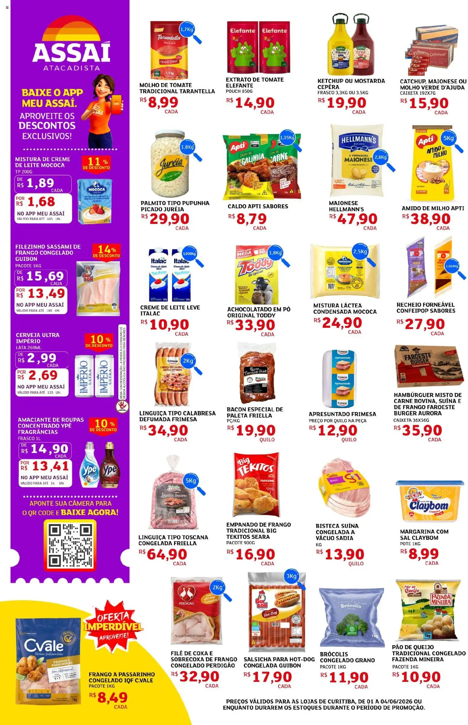 Assaí Atacadista Folheto - válido de 01.06.2026 | Página: 2 | Produtos: Linguiça, Cerveja, Câmera, Pão de queijo