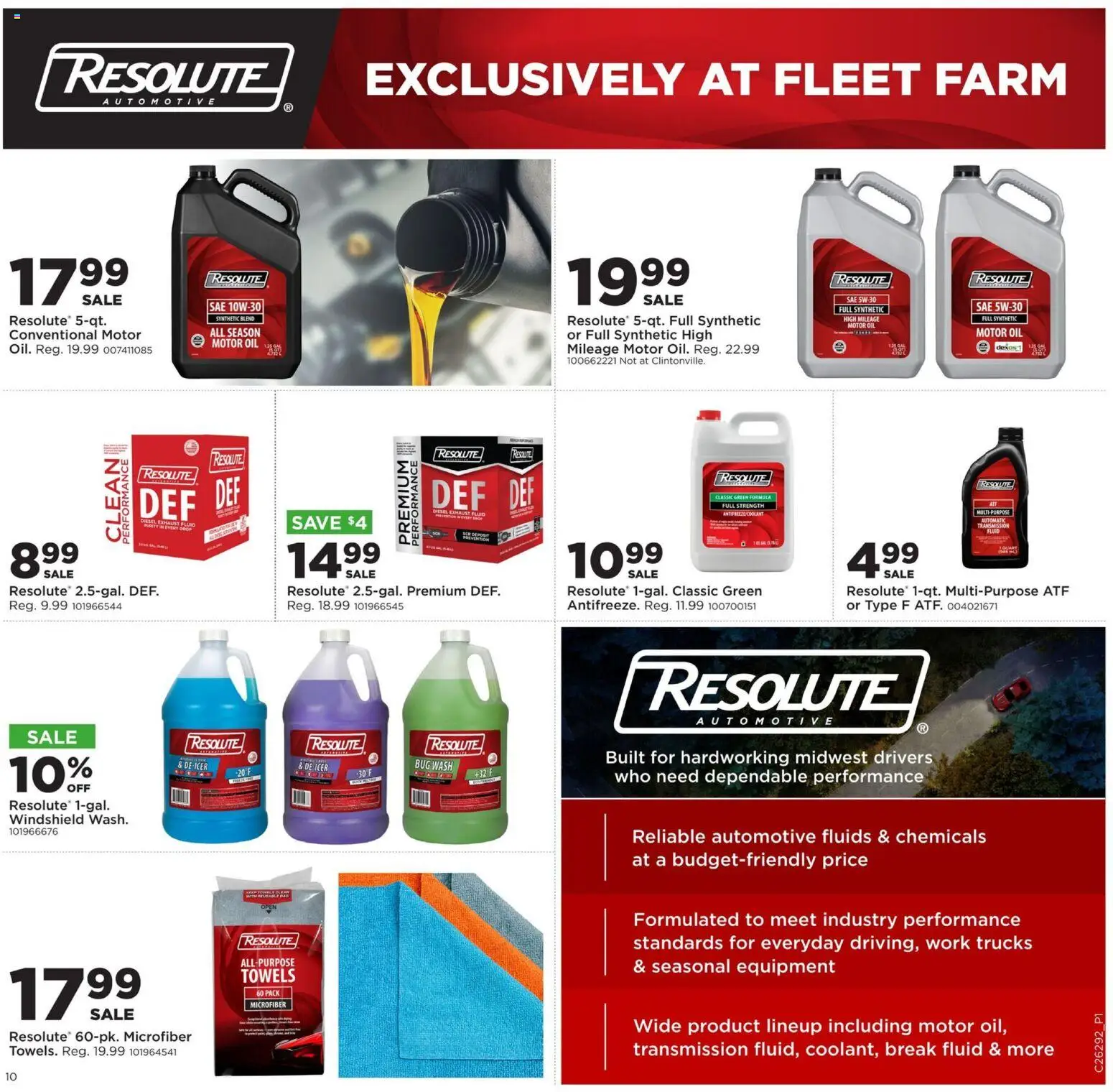 Mills Fleet Farm DIY Days - valid from 07/13/2026 | Page: 10 | Products: Oil, Windshield, Coolant, Motor Oil
