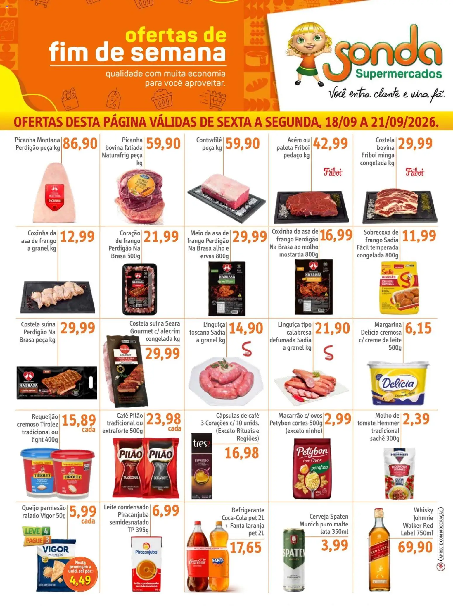 Sonda Folheto - válido de 18/09/2026 | Página: 1 | Produtos: Molho de tomate, Picanha, Asa de frango, Queijo