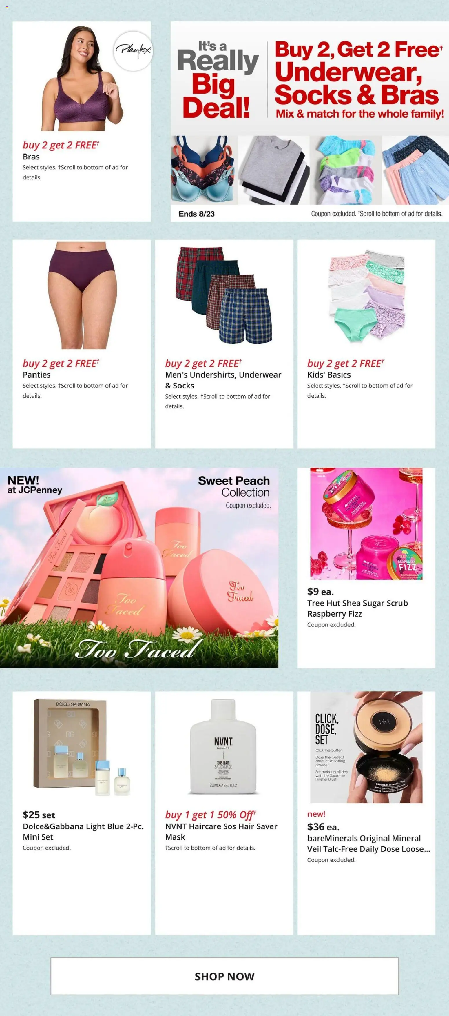 JCPenney Ad - valid from 08/21/2026 | Page: 5 | Products: Powder, Mask, Underwear, Peach