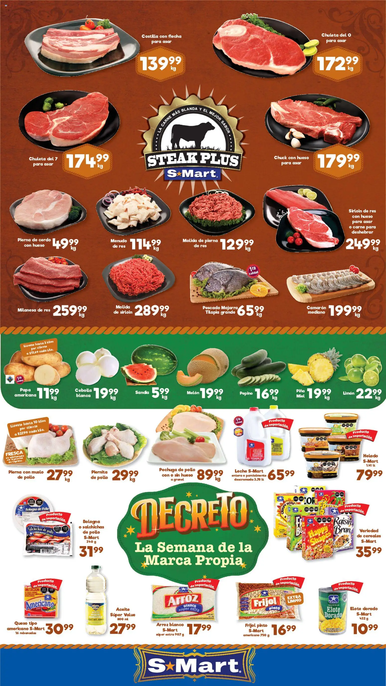 Nuevas ofertas de S-Mart válidas en toda la República Mexicana desde el 26/06/2026. ¡Encuentra las mejores ofertas en S-Mart folleto Juárez! | Página: 1 | Productos: Cebolla, Milanesa, Papa, Queso