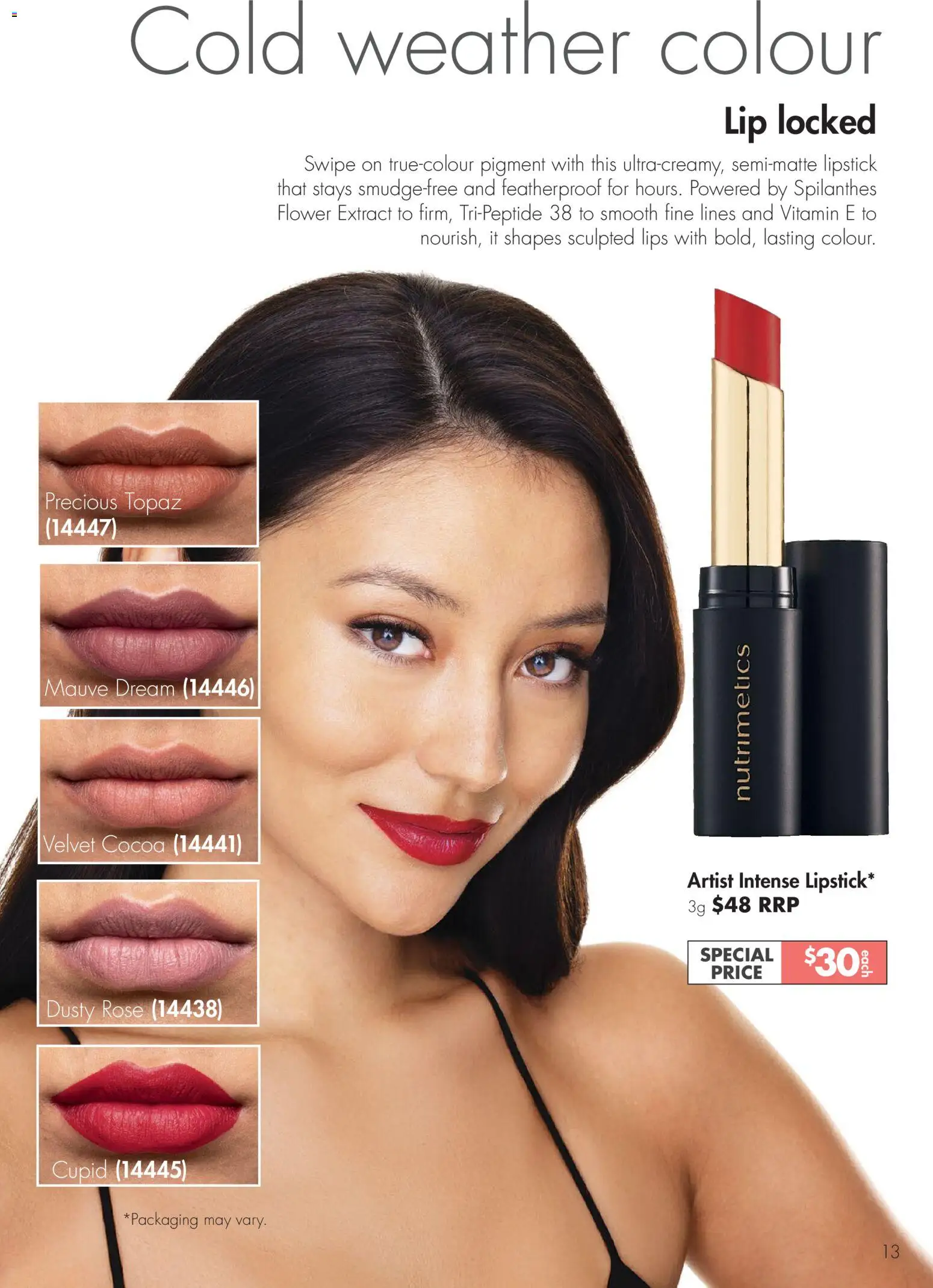 Nutrimetics catalogue - valid from 26.05.2026 | Page: 13 | Products: Cocoa, Lipstick, Vitamin