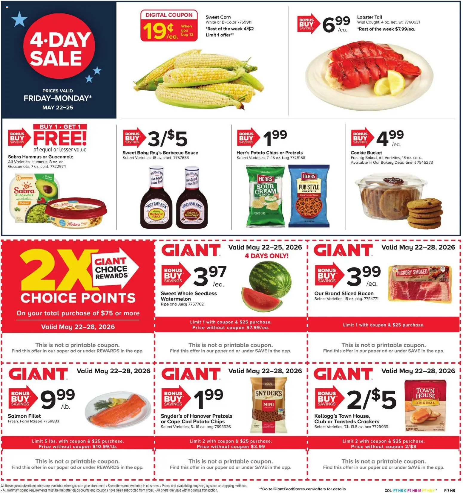 Giant Weekly Ad - valid from 22.05.2026 | Page: 5 | Products: Bakery, Sour cream, Watermelon, Bag