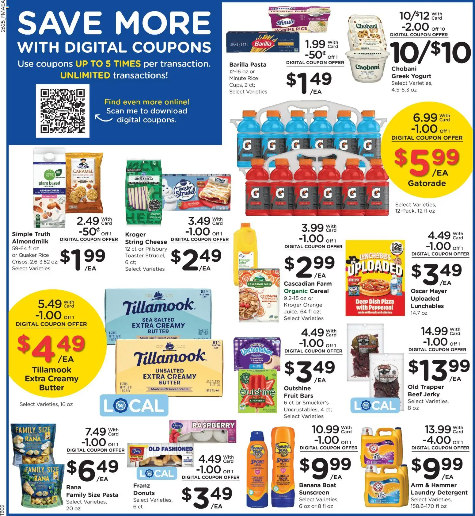 Fred Meyer Weekly Ad - valid from 07/22/2026 | Page: 5 | Products: Butter, Pork, Rice, Pasta