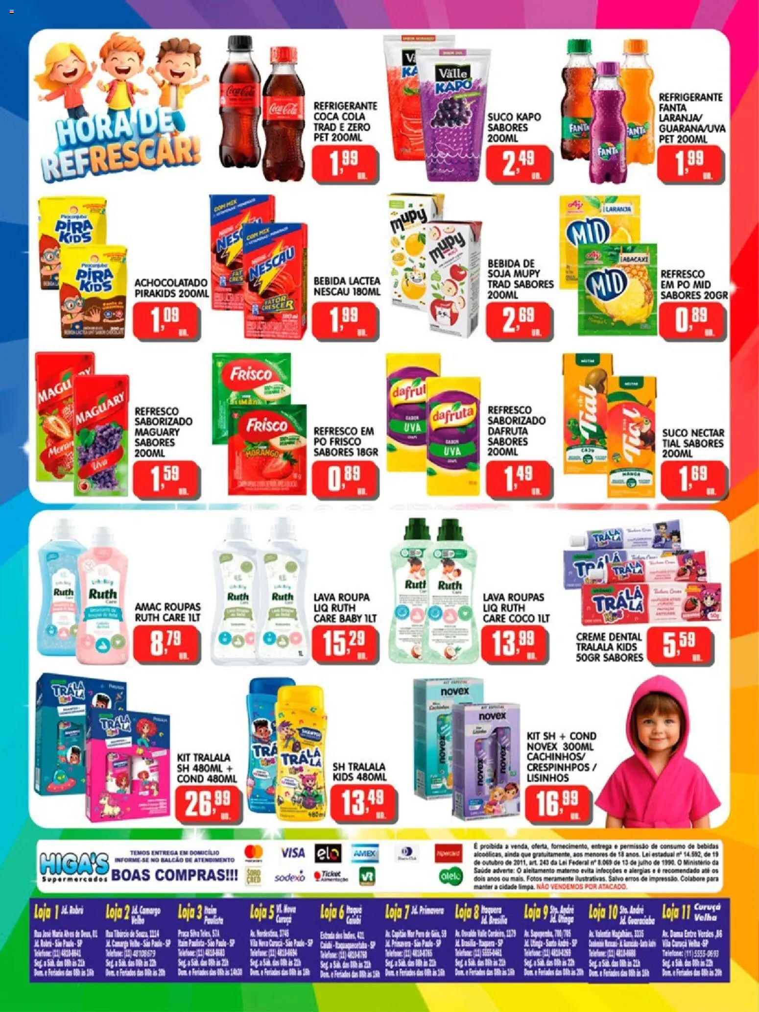 Higa's Supermercado Folheto - válido de 01/10/2026 | Página: 4 | Produtos: Pó, Roupas, Creme, Refrigerante