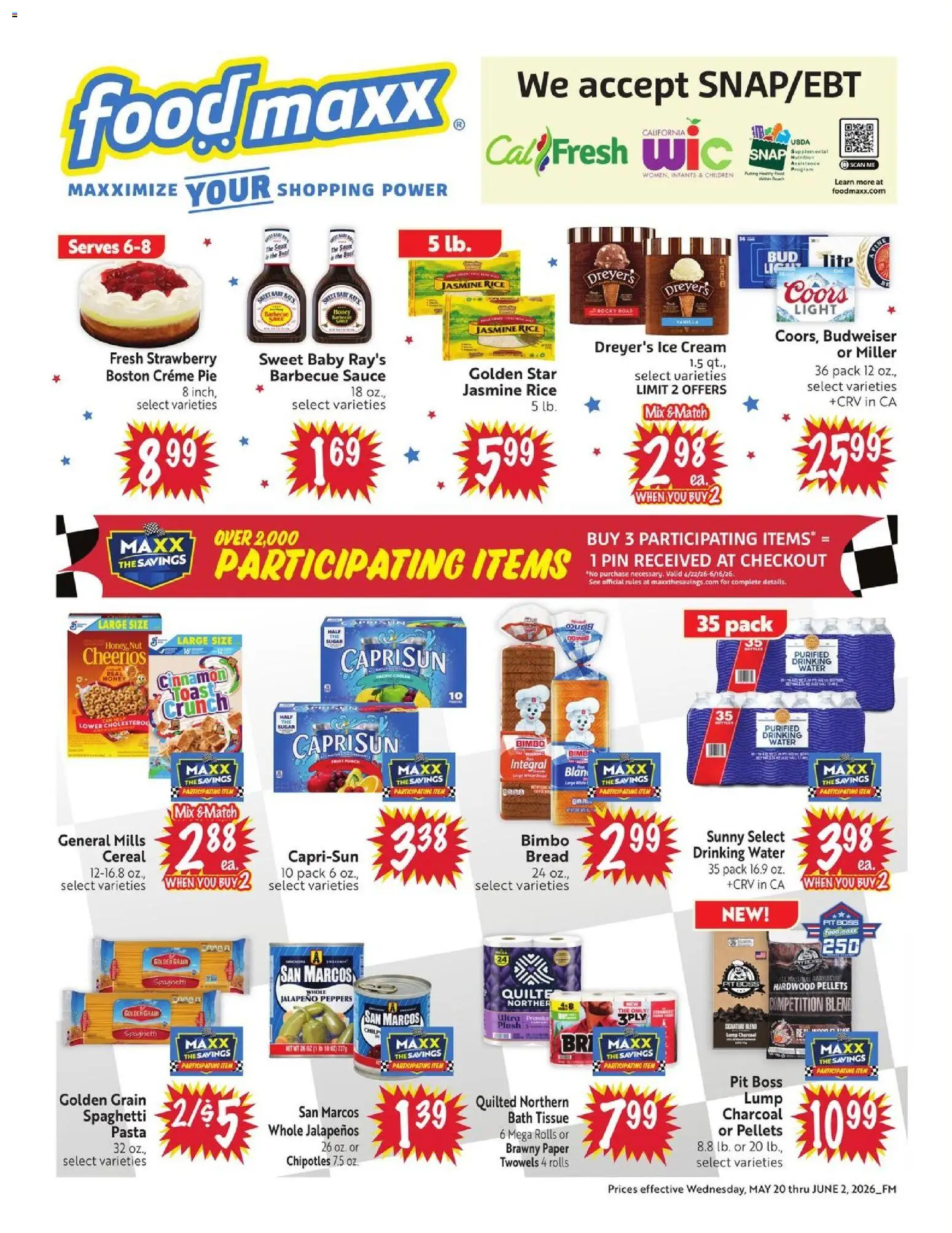 FoodMaxx Weekly Ad - NV - valid from 20.05.2026 | Page: 2 | Products: Pin, Pasta, Cream, Sugar