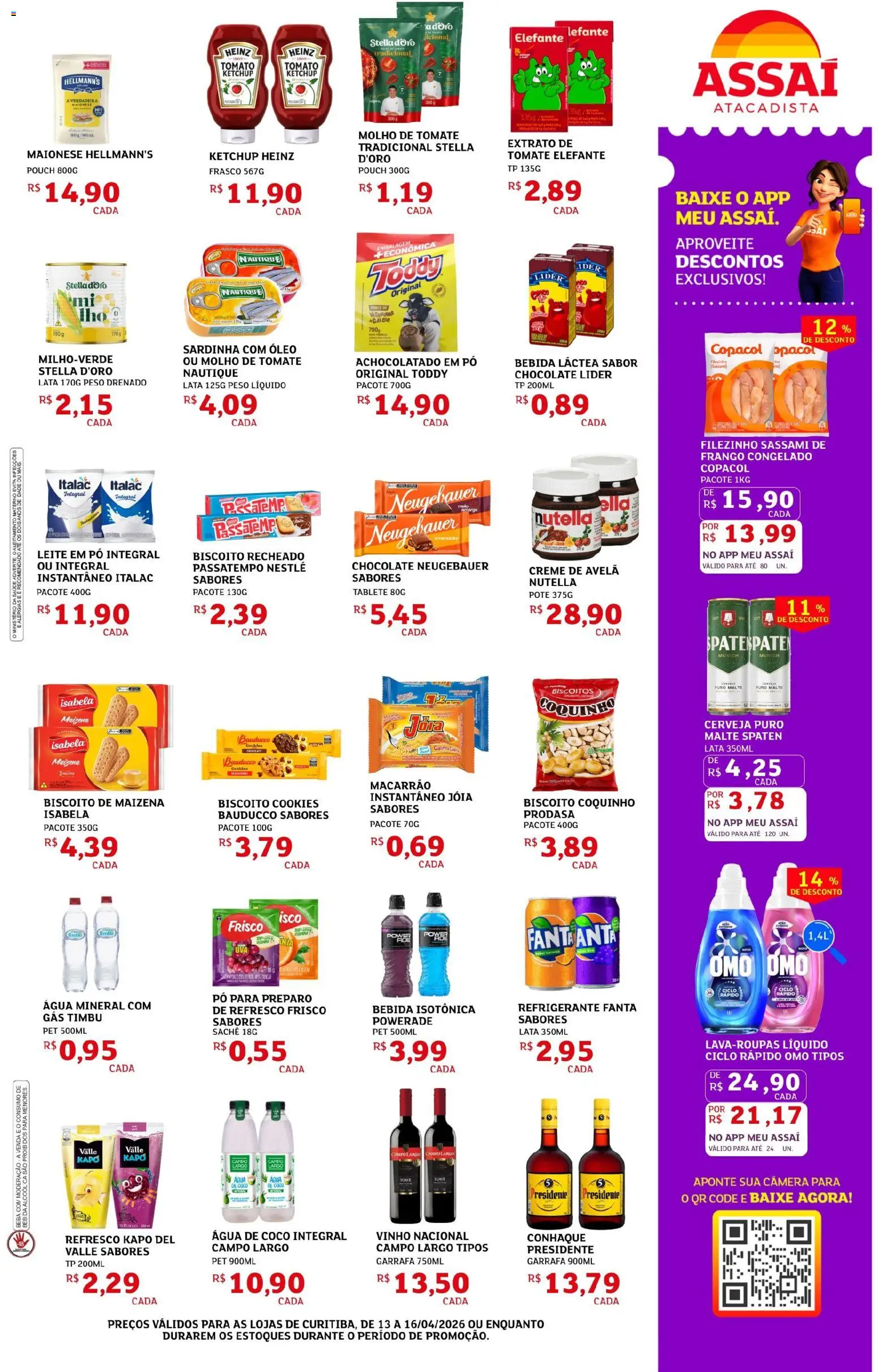 Assaí Atacadista Folheto - válido de 13.04.2026 | Página: 3 | Produtos: Biscoito, Refresco, Água de coco, Fanta