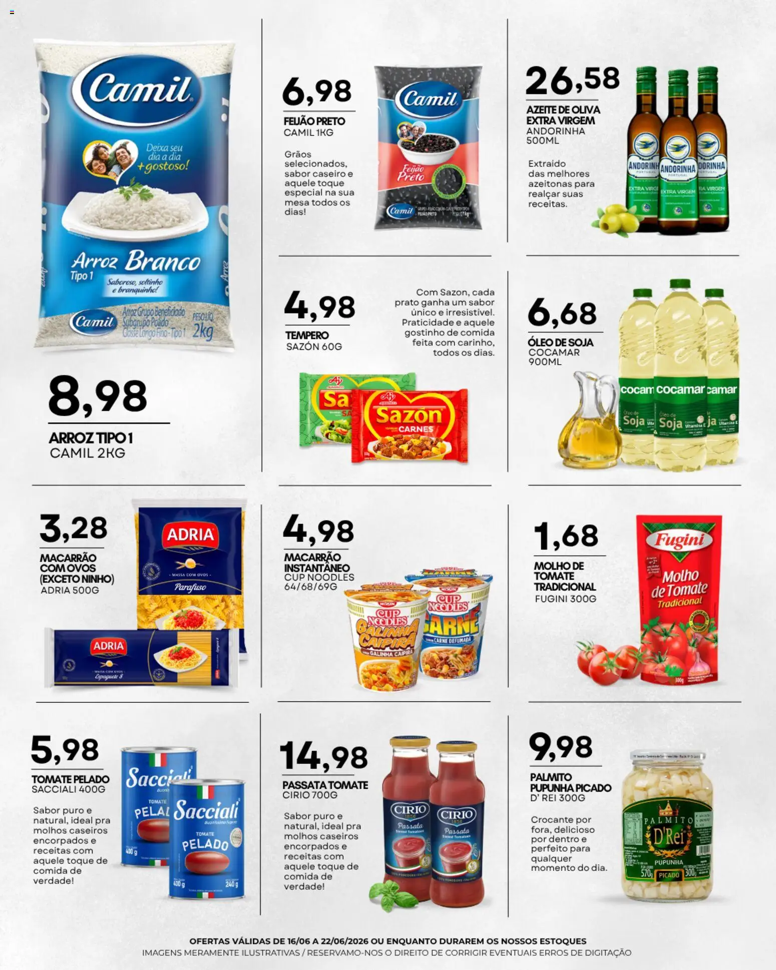 Mercadão Atacadista Folheto - válido de 16.06.2026 | Página: 4 | Produtos: Palmito, Ovos, Arroz, Azeite