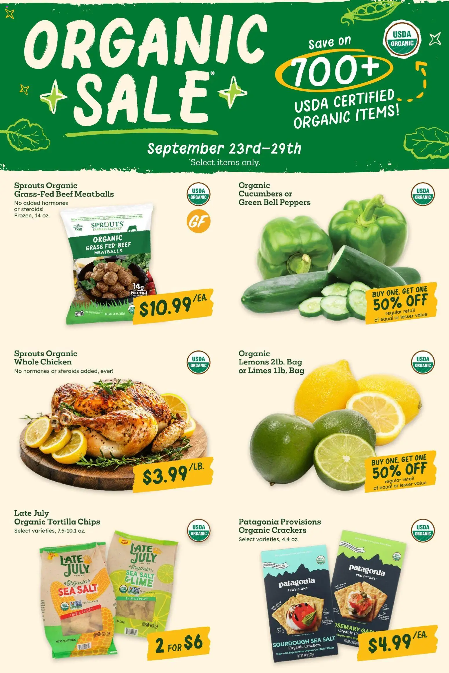 Sprouts Weekly Ad - valid from 09/23/2026 | Page: 6 | Products: Crackers, Chips, Cucumbers, Snacks
