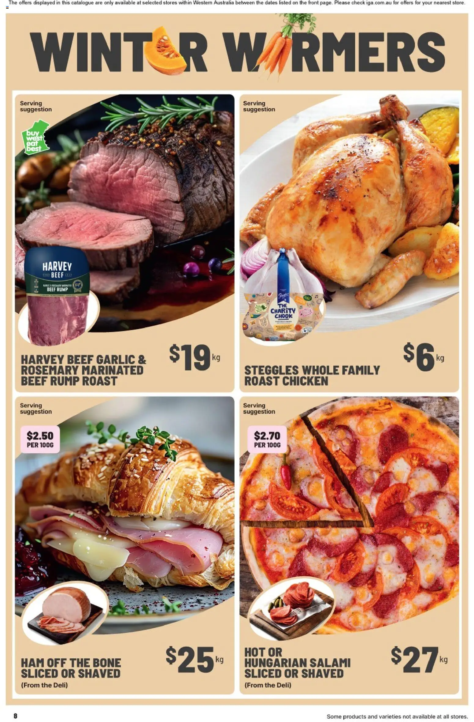 IGA catalogue - valid from 22/07/2026 | Page: 8 | Products: Salami, Ham, Chicken, Beef