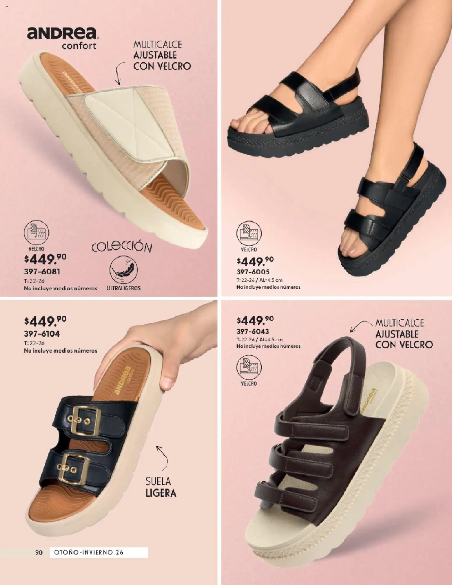 Nuevas ofertas de Andrea válidas en toda la República Mexicana desde el 23/08/2026. ¡Encuentra las mejores ofertas en Andrea catálogo Calzado Confort! | Página: 90