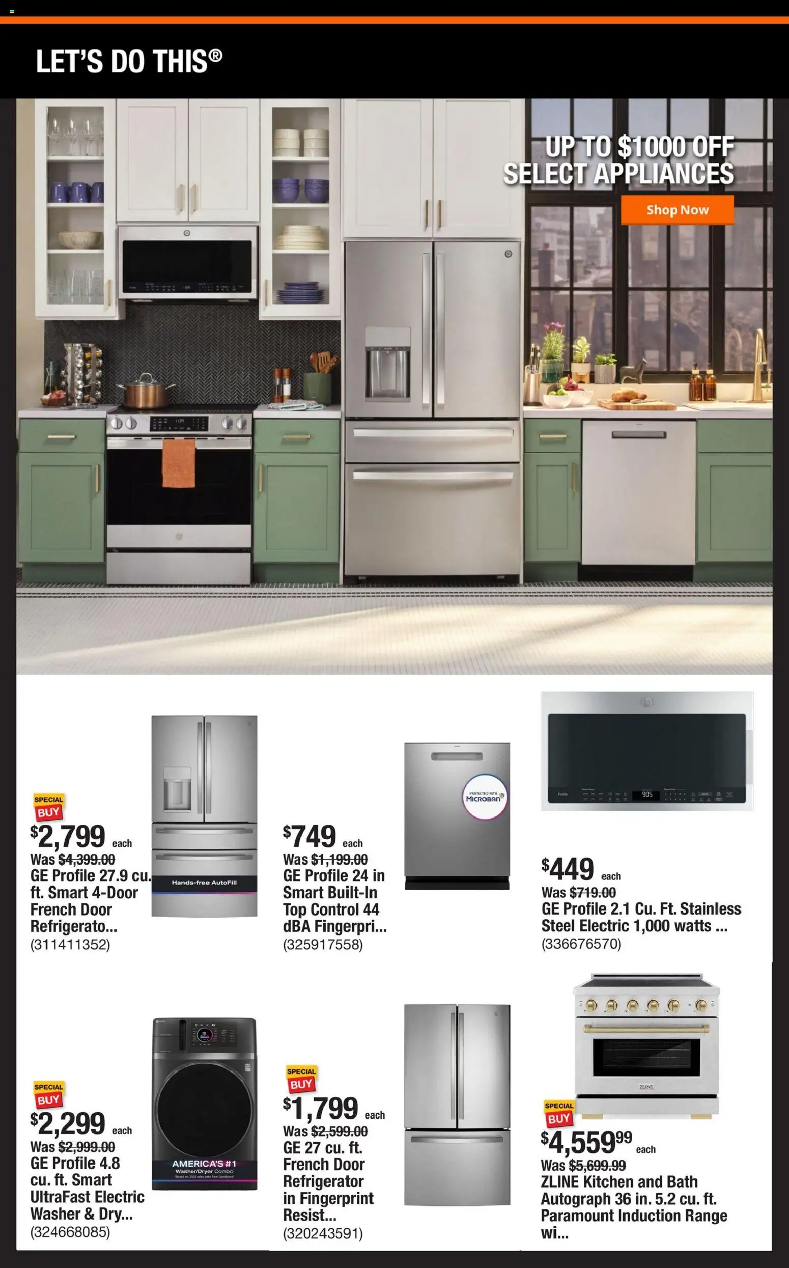 Home Depot Shop Pro Ad - valid from 07/20/2026 | Page: 3 | Products: Bath, Washer, Refrigerator