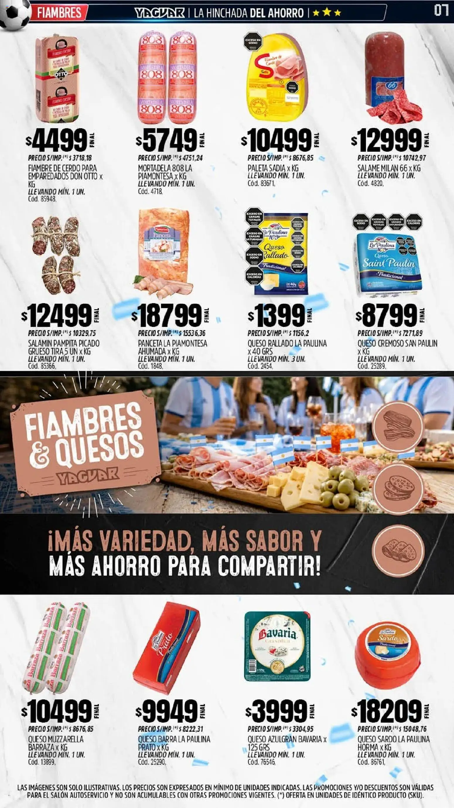 Yaguar - Oferta Semanal Santa Fé │ válido desde el 08.06.2026 | Página: 7 | Productos: Muzzarella, Panceta, Paleta, Cerdo