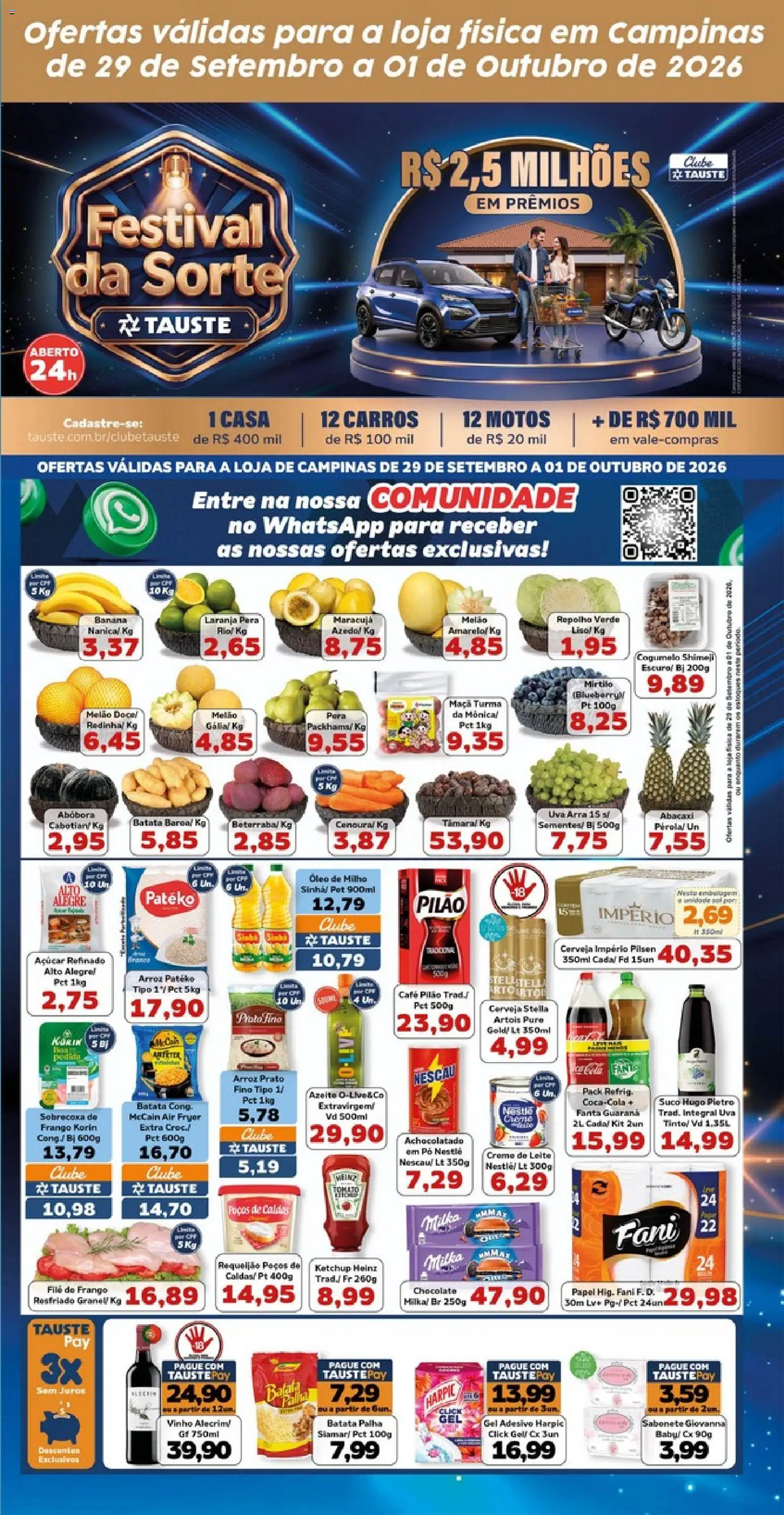 Tauste Folheto - válido de 29/09/2026 | Página: 2 | Produtos: Achocolatado, Abacaxi, Batata, Requeijão