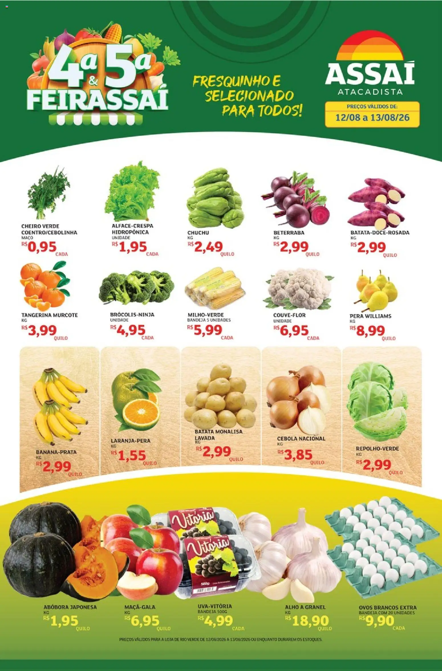 Assaí Atacadista Folheto - válido de 12/08/2026 | Página: 1 | Produtos: Pera, Chuchu, Abóbora, Batata