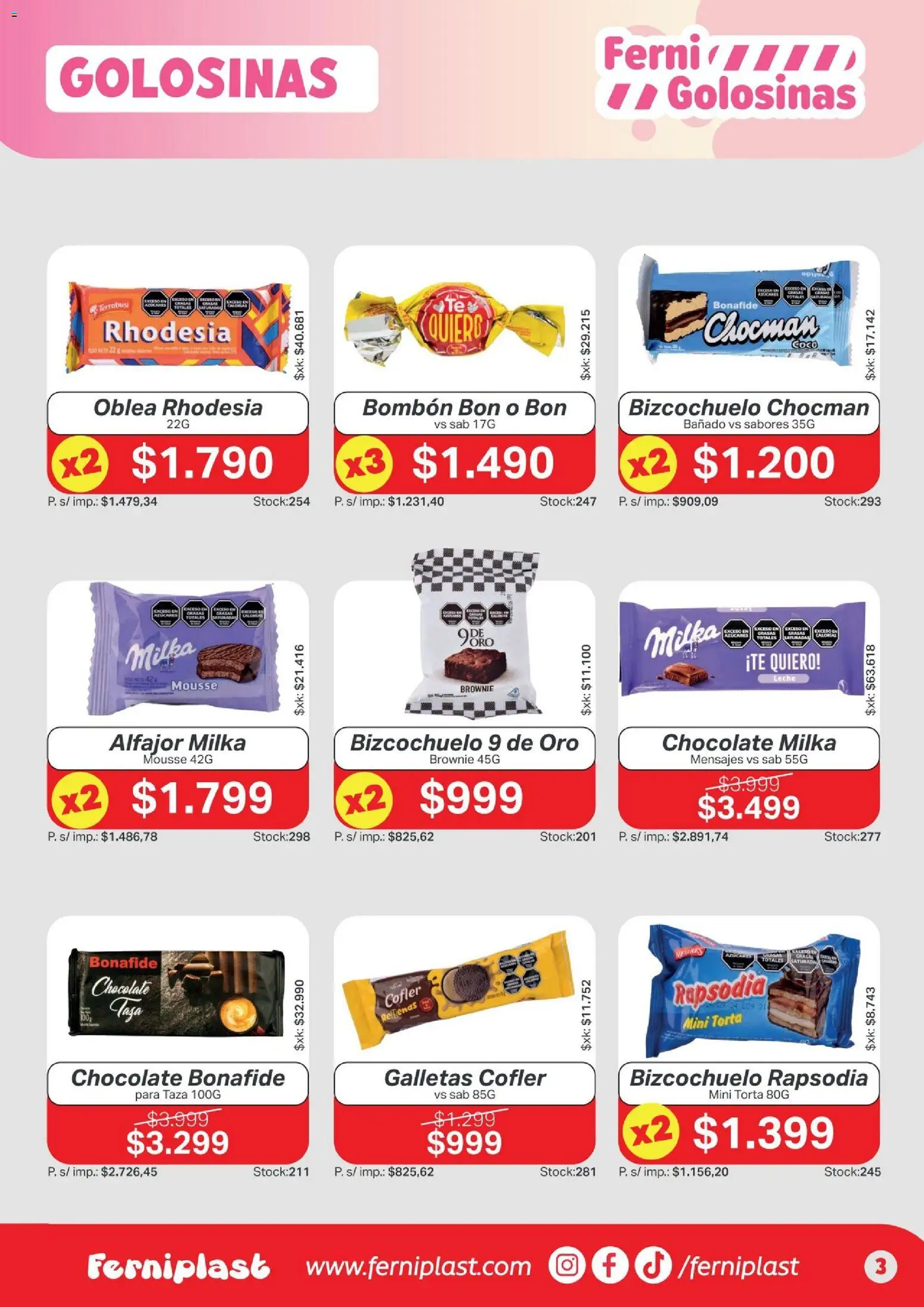 Ferniplast catálogo │ válido desde el 09/07/2026 | Página: 3 | Productos: Peso, Taza, Mousse, Leche