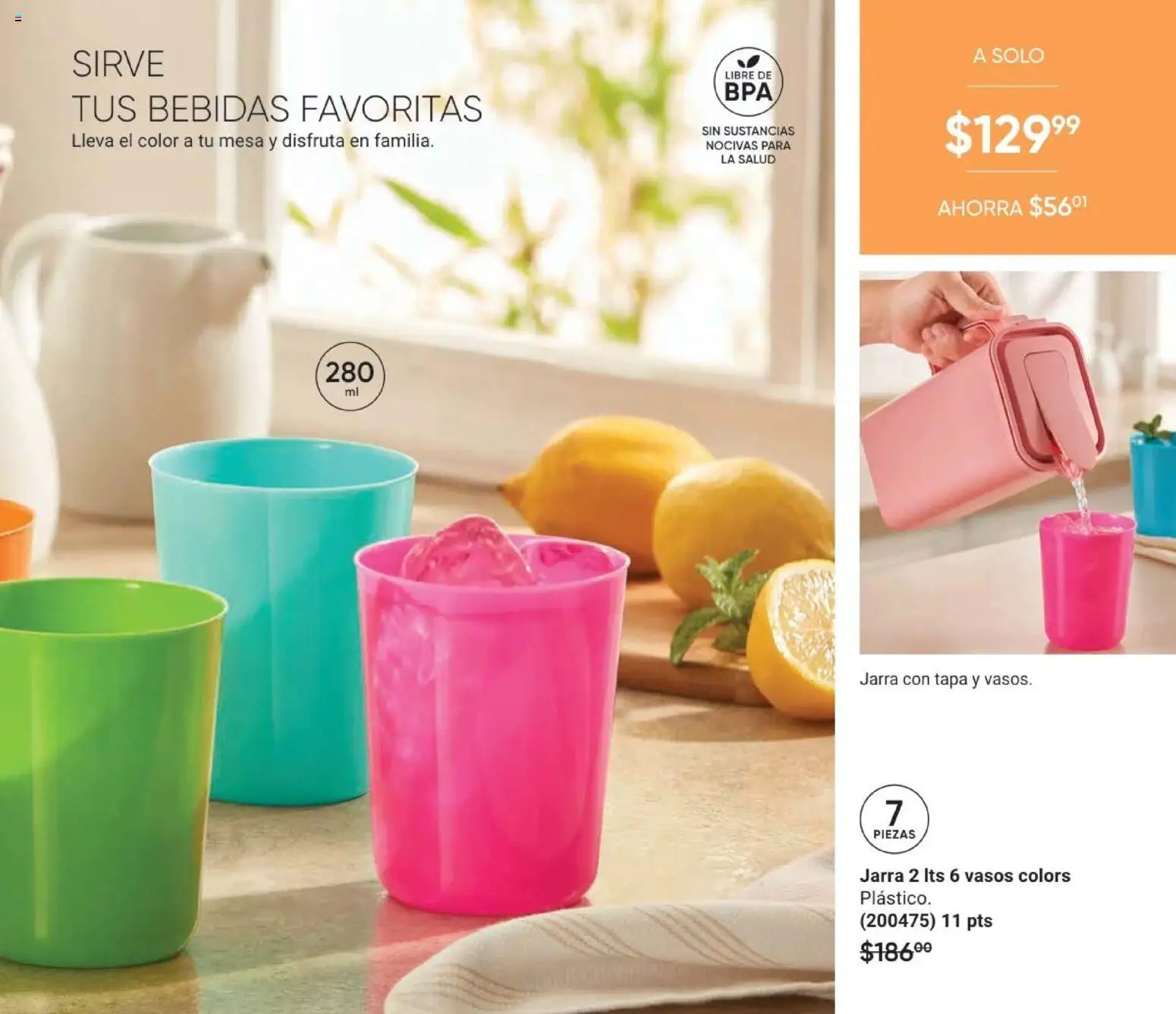 Nuevas ofertas de AVON válidas en toda la República Mexicana desde el 24.04.2026. ¡Encuentra las mejores ofertas en AVON Casa & Estilo 7 2026! | Página: 183 | Productos: Mesa, Vasos, Jarra