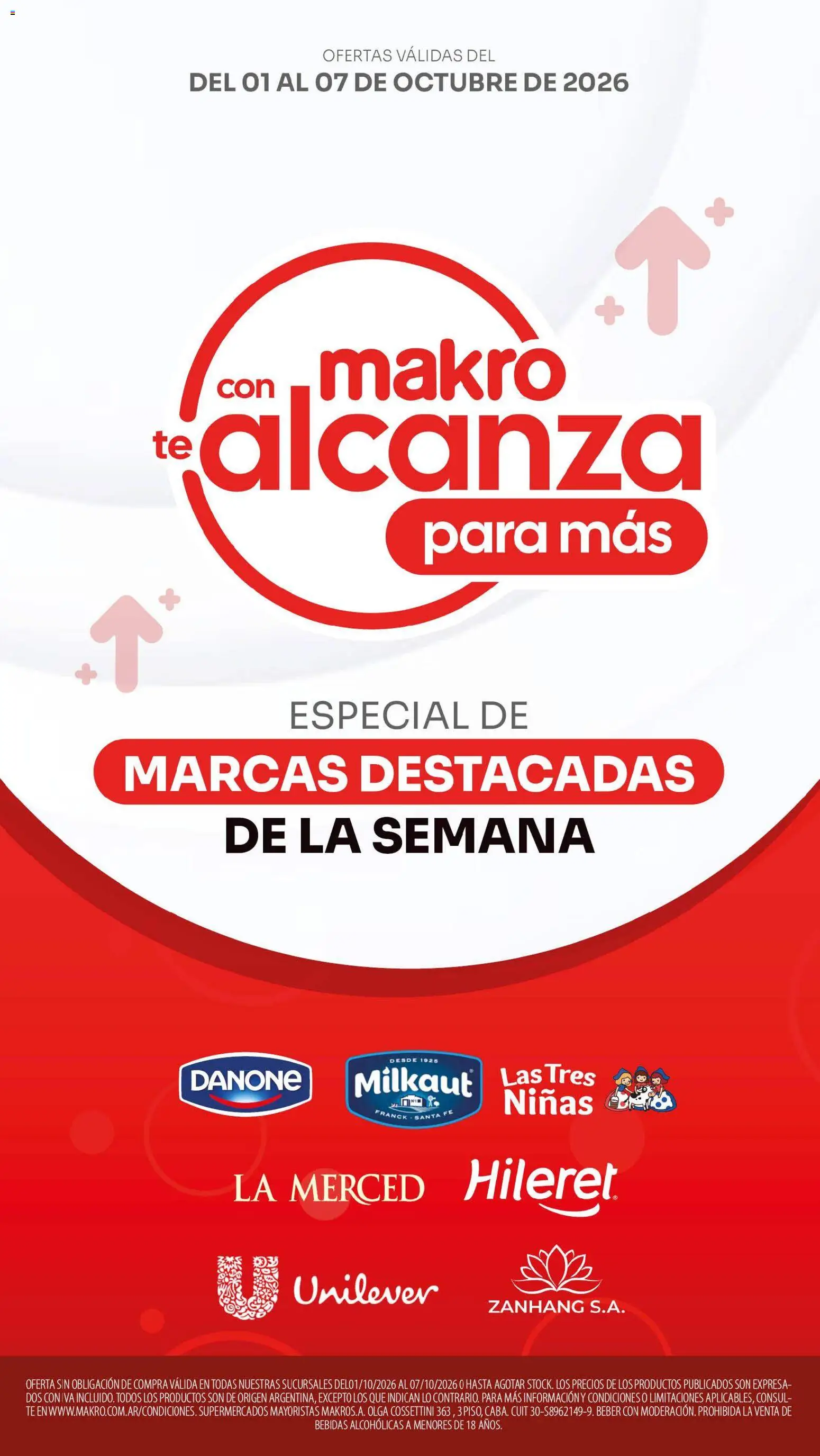 Makro Ofertas especiales Jueves 1 de Octubre