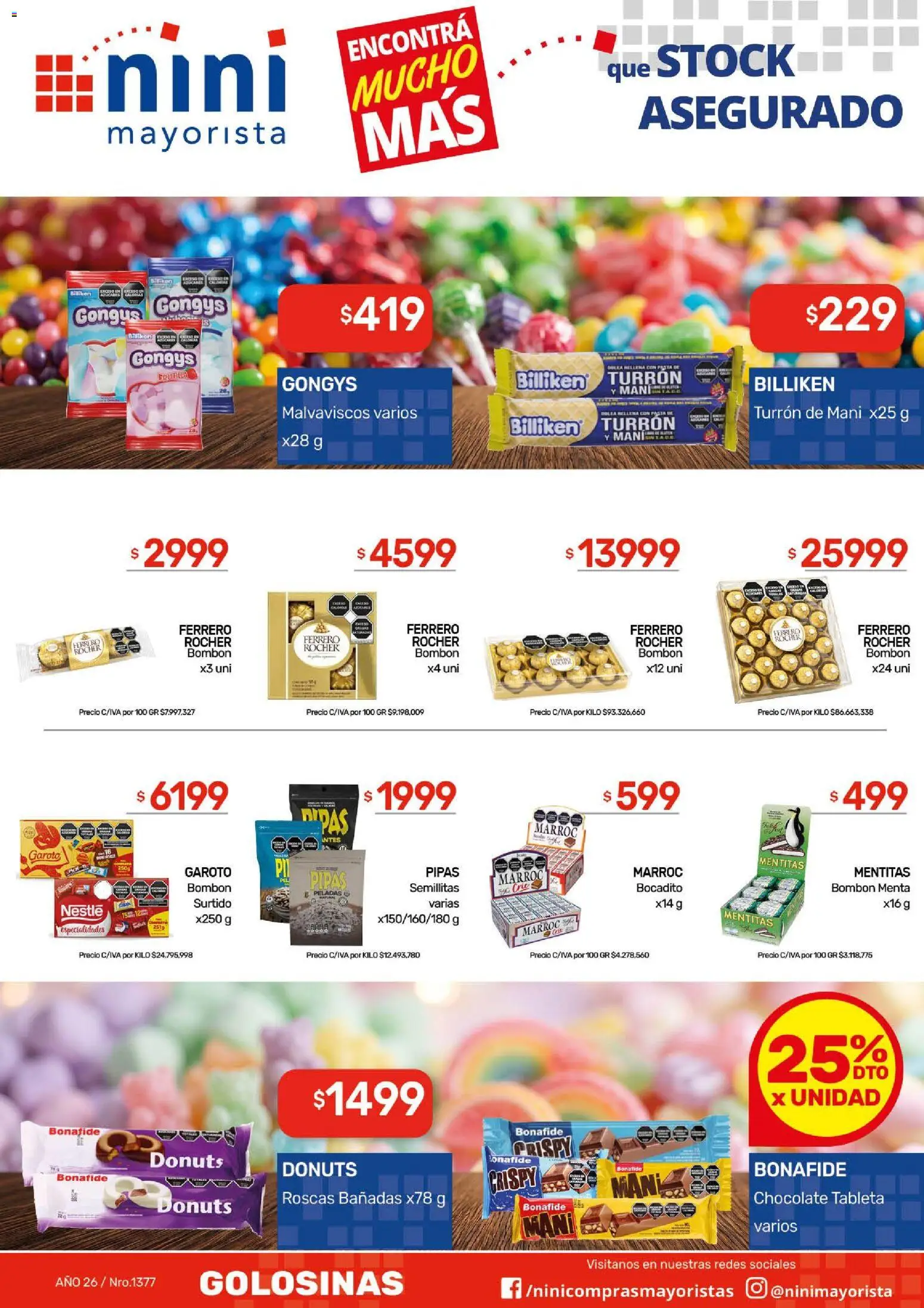 NINI Mayorista catálogo │ válido desde el 14/09/2026 | Página: 31 | Productos: Tableta, Ferrero Rocher, Chocolate, Golosinas