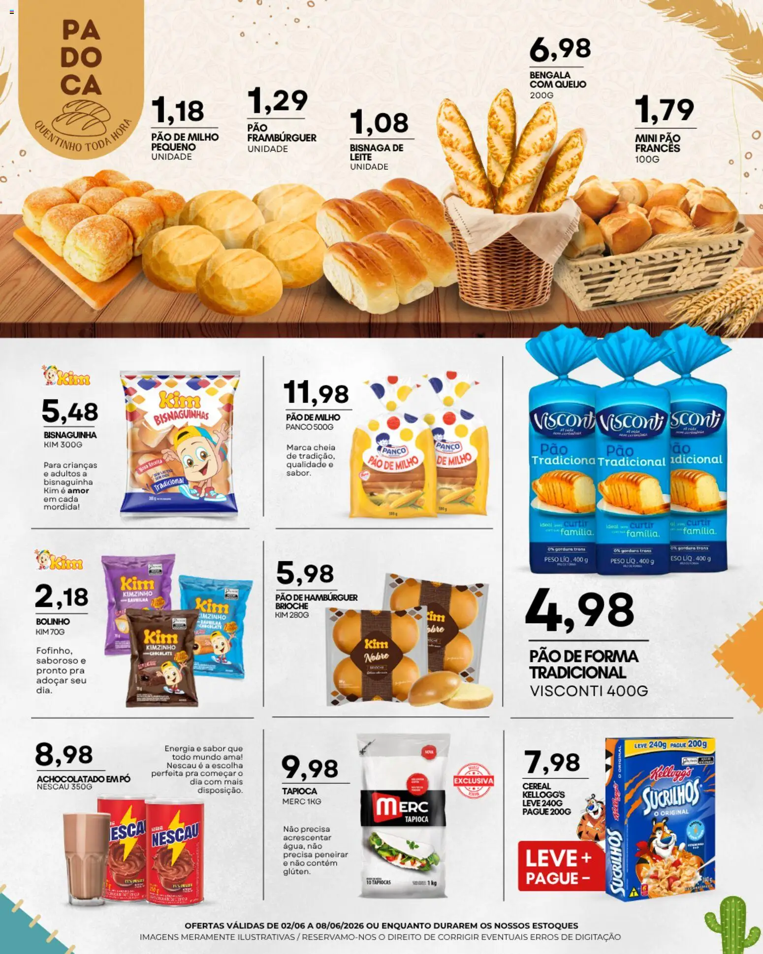 Mercadão Atacadista Folheto - válido de 02.06.2026 | Página: 6 | Produtos: Nescau, Achocolatado, Leite, Queijo