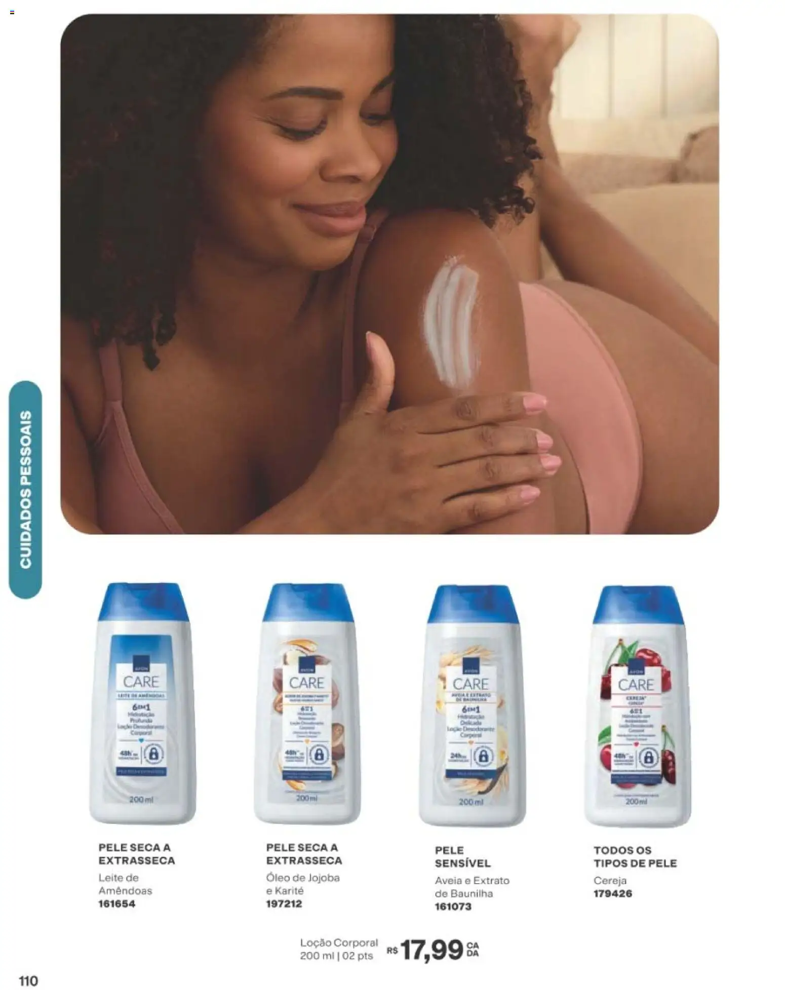 Avon Folheto - válido de 19/07/2026 | Página: 110 | Produtos: Desodorante, Leite, Aveia, Amêndoas