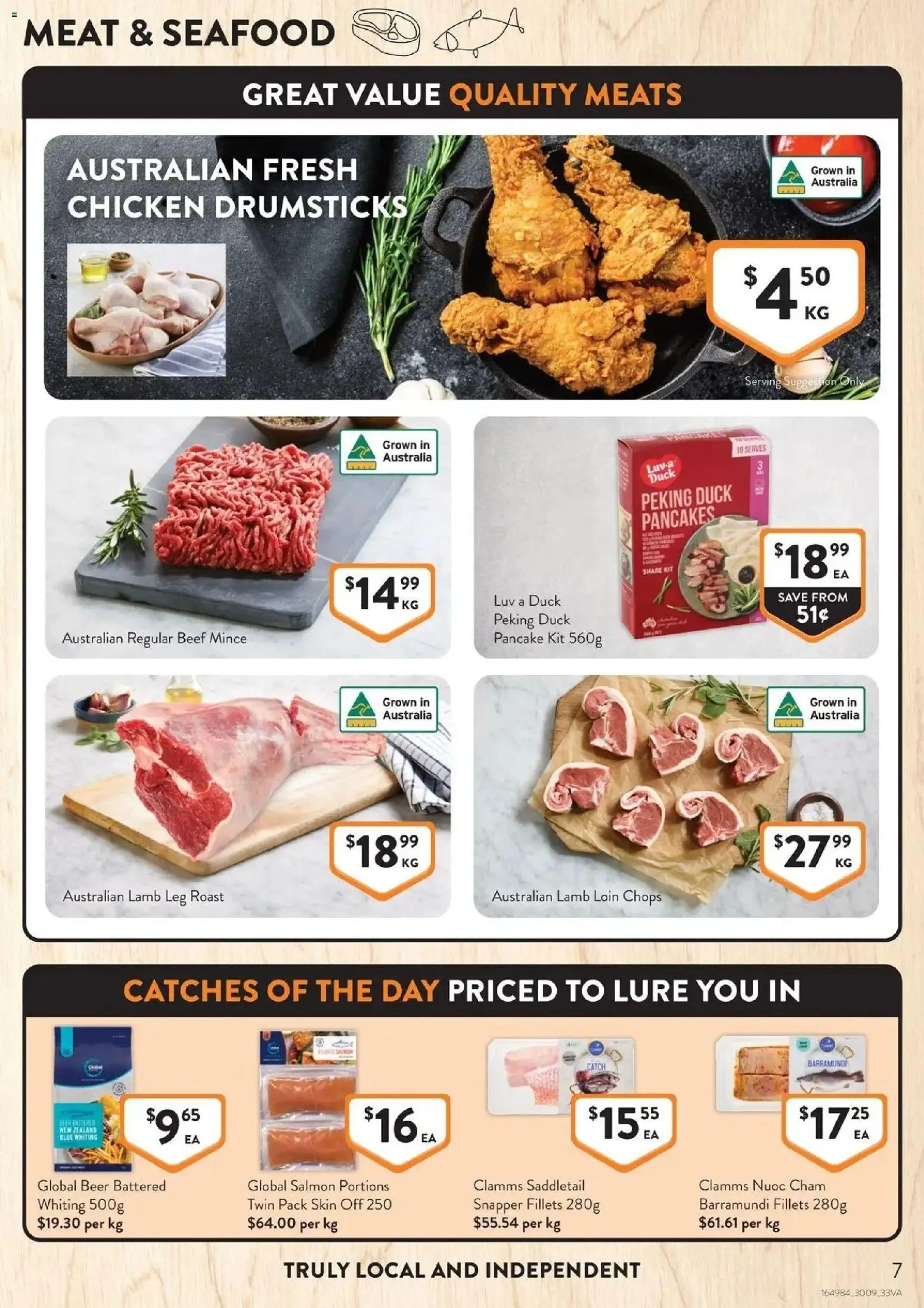 Foodworks catalogue Supermarket VIC - 30/09/2026 > weekly / monthly specials | Page: 7 | Products: Duck, Chicken, Salmon, Seafood