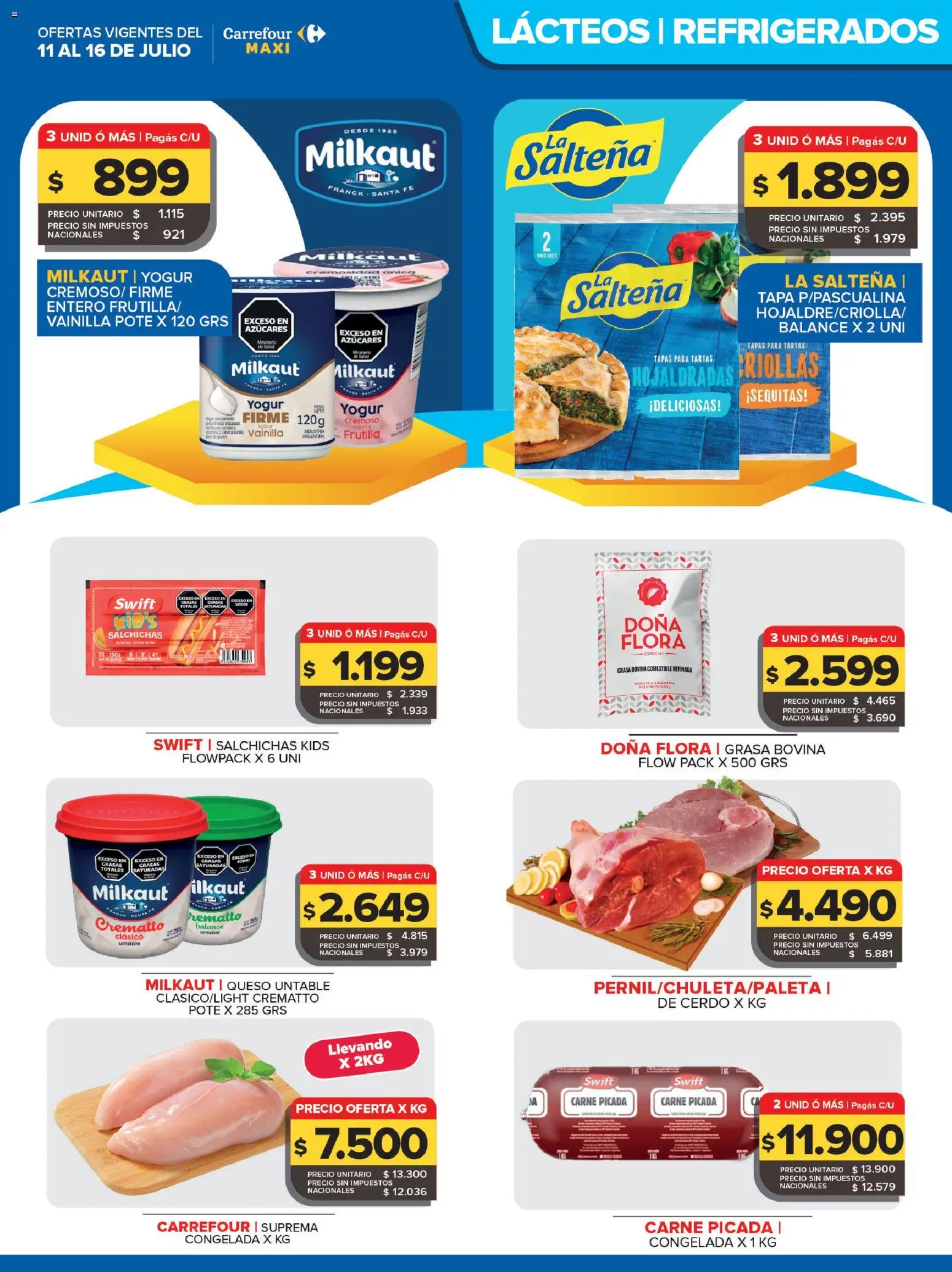 Carrefour Maxi │ válido desde el 11/07/2026 | Página: 8 | Productos: Frutilla, Queso, Yogur, Cerdo