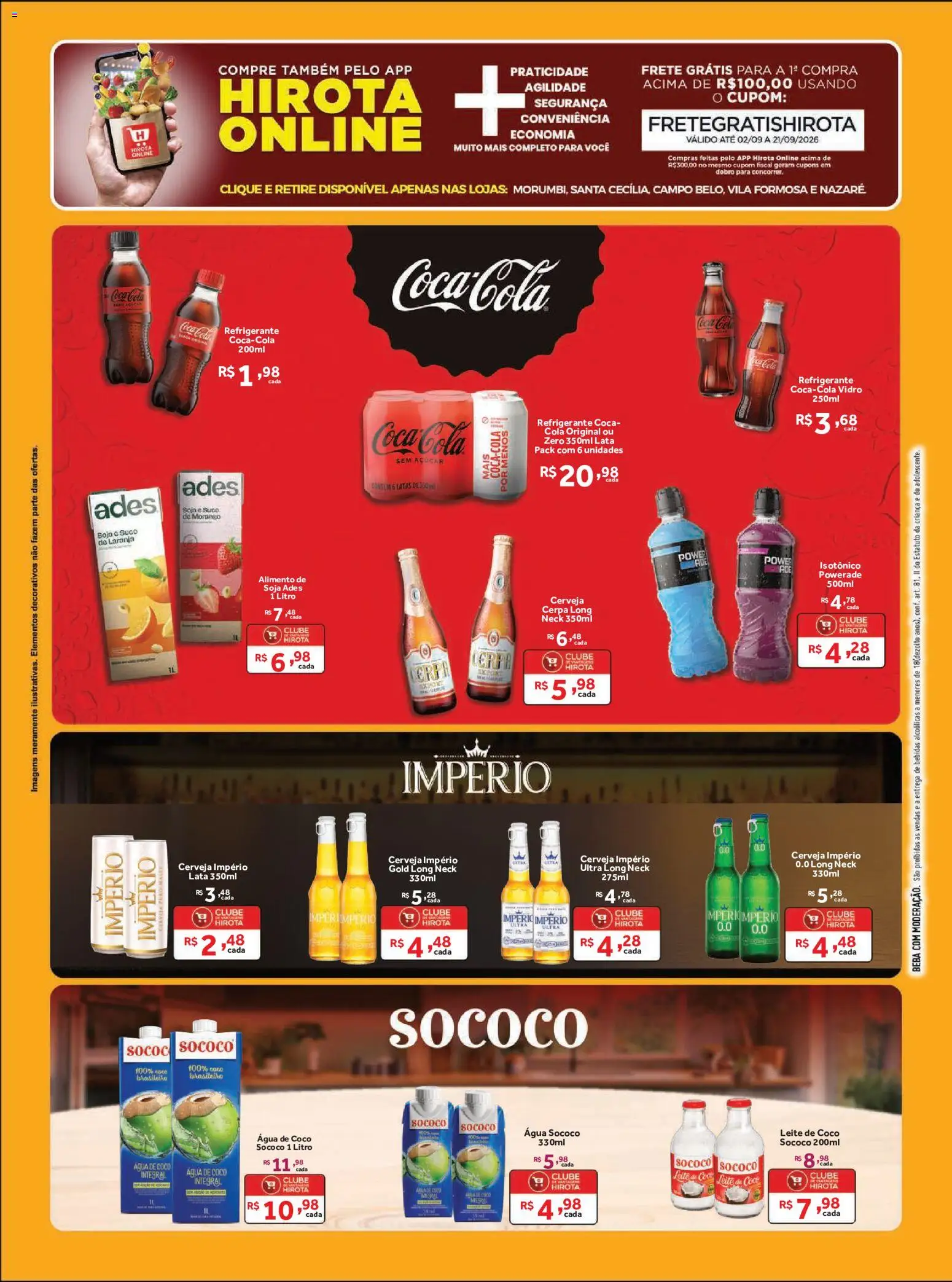 Hirota Food Folheto - válido de 02/09/2026 | Página: 10 | Produtos: Cola, Leite, Água, Suco de laranja