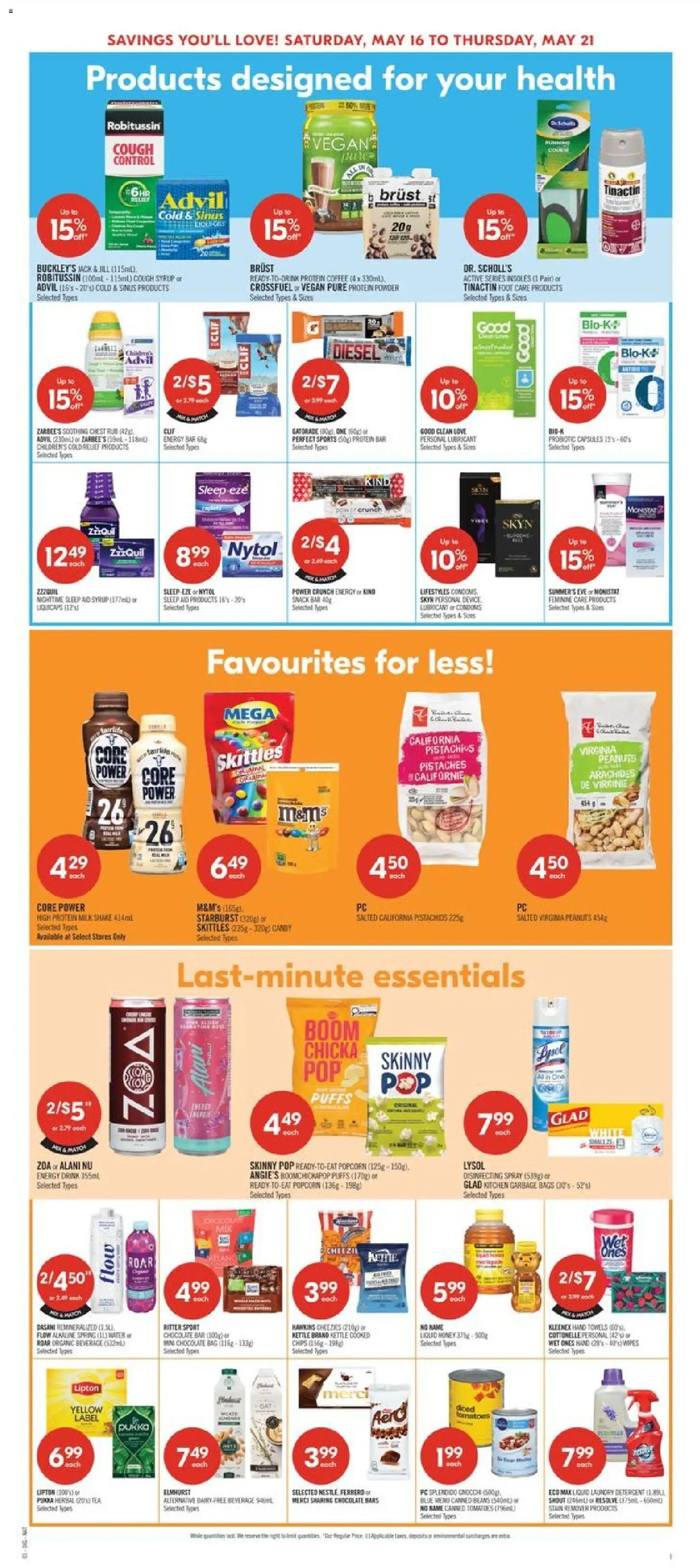 Shoppers flyer valid from 15.05.2026 | Page: 15 | Products: Tea, Powder, Detergent, Milk