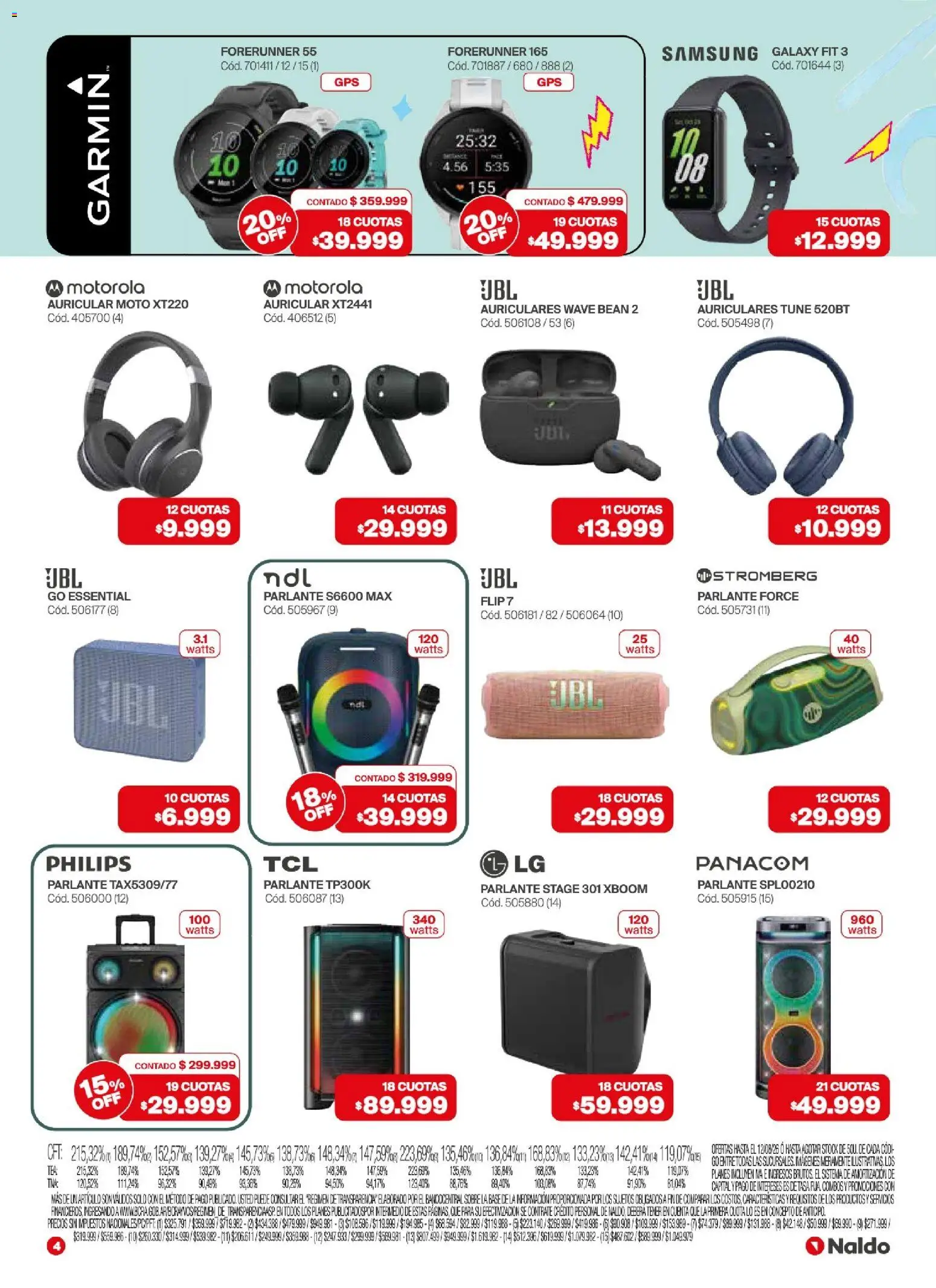 Naldo - Catálogo │ válido desde el 01/08/2026 | Página: 4 | Productos: Auriculares, Sobre, Parlante