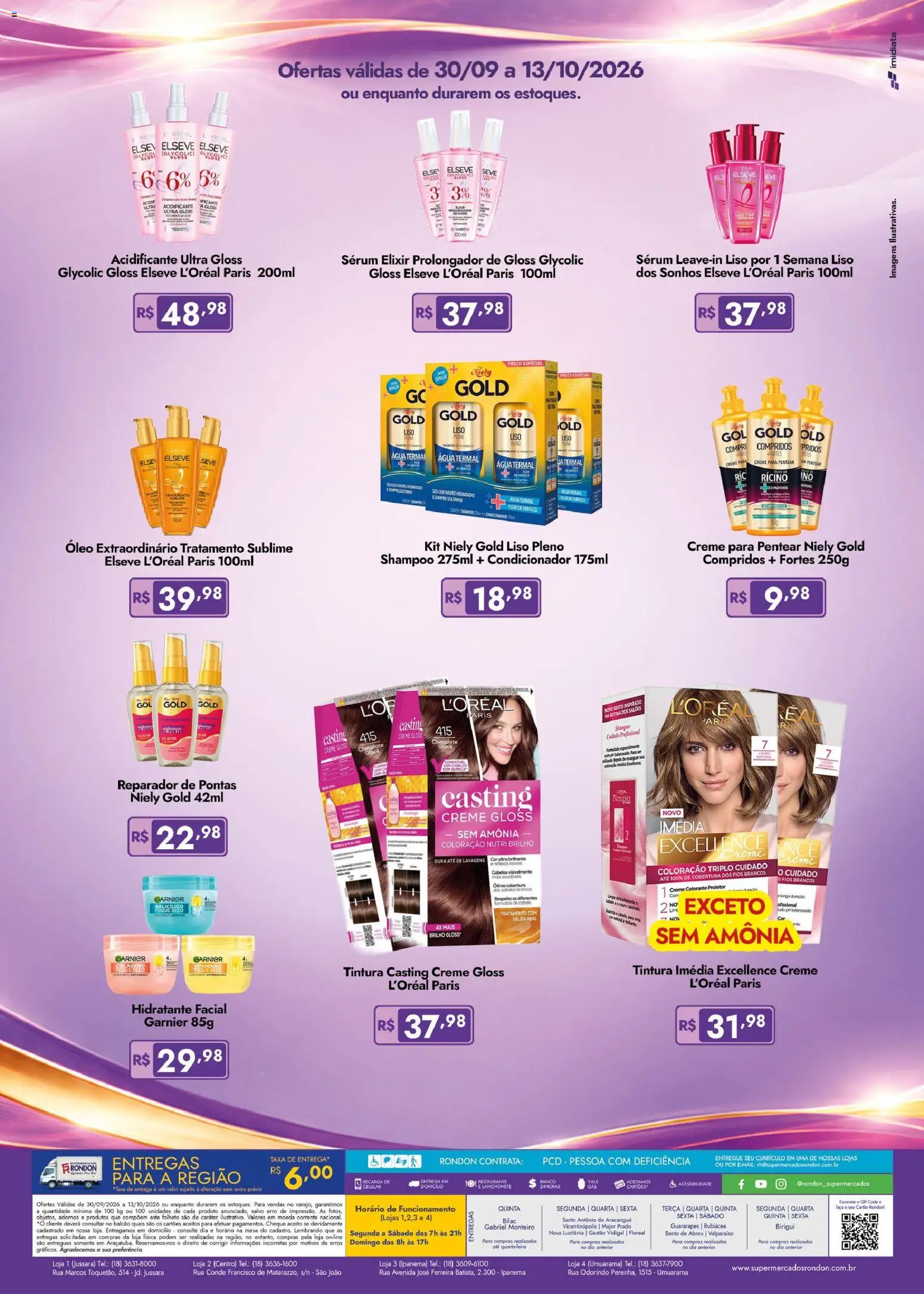 Supermercados Rondon Folheto - válido de 30/09/2026 | Página: 2 | Produtos: Condicionador, Água, Creme, Creme para pentear